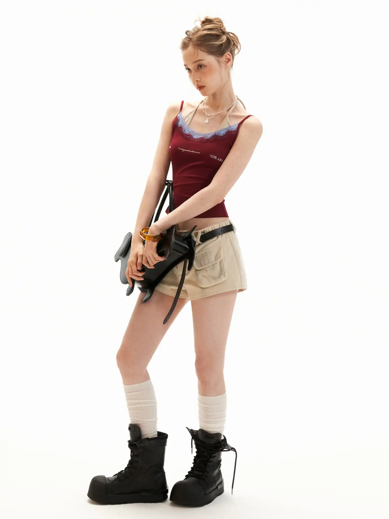 Shell Button Low-Rise Cargo Shorts - Image 6