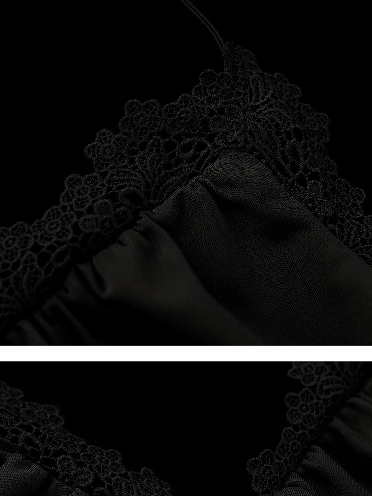 Shimmer Lace Trim Halter Crop Top - Image 6