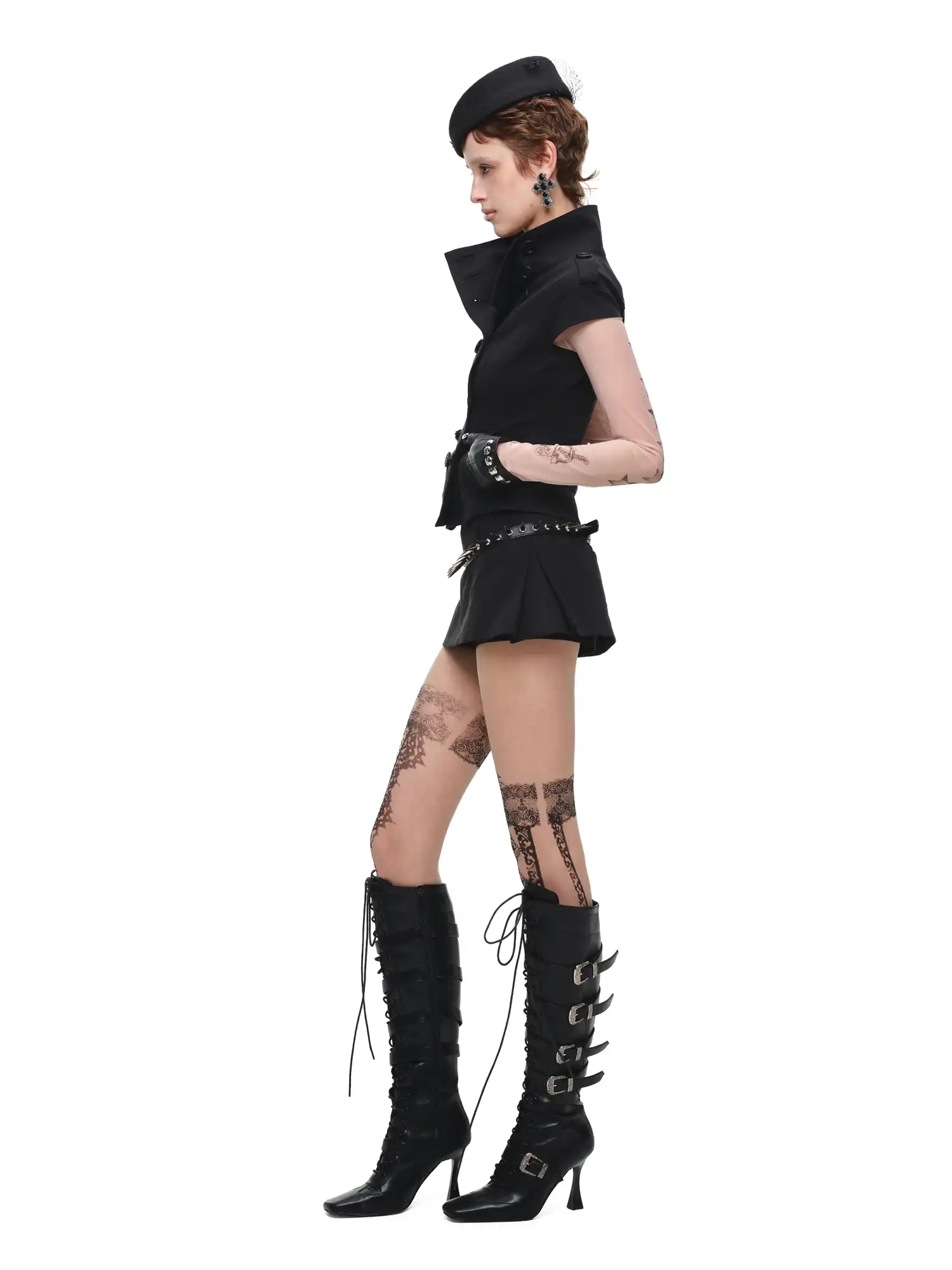 Short Sleeve Cropped Trench Jacket - Image 13