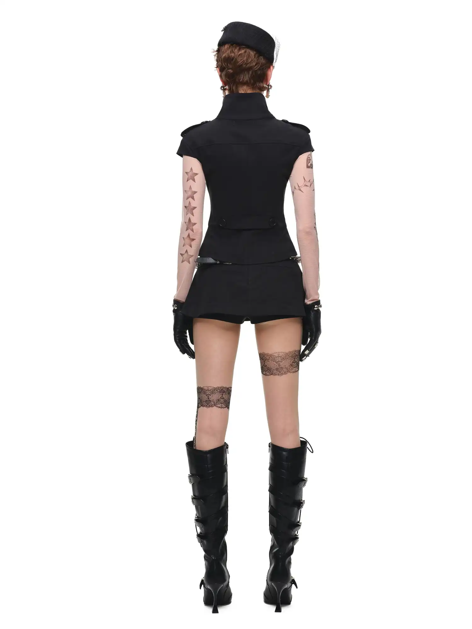 Short Sleeve Cropped Trench Jacket - Image 14