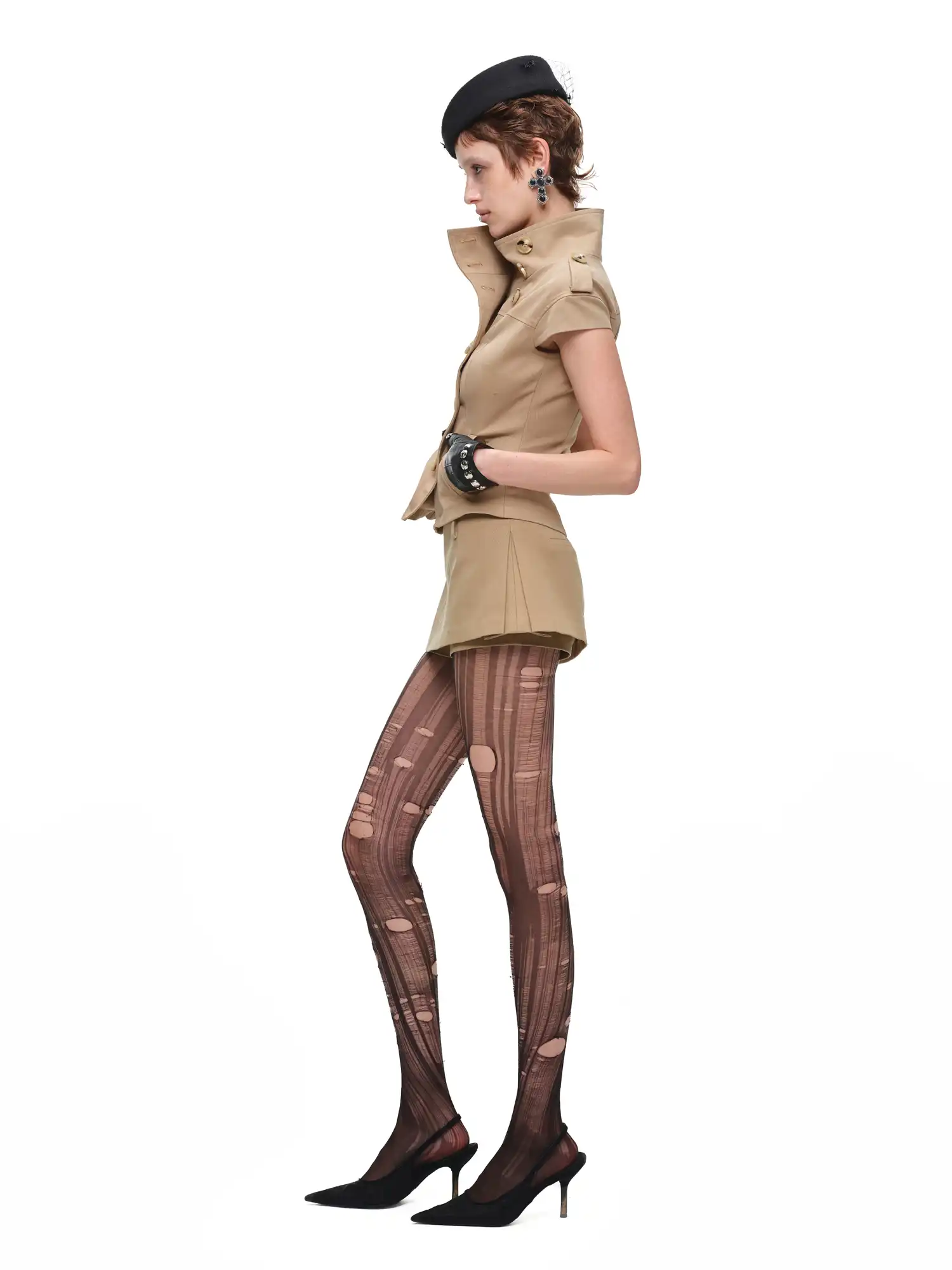 Short Sleeve Cropped Trench Jacket - Image 7