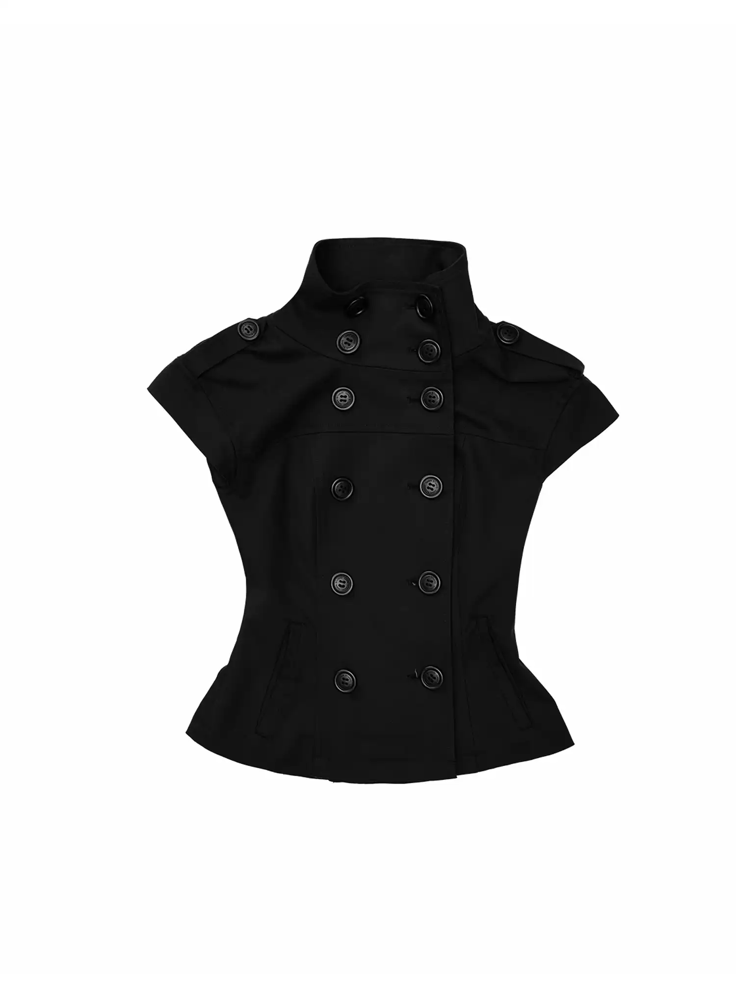 Short Sleeve Cropped Trench Jacket - Image 9