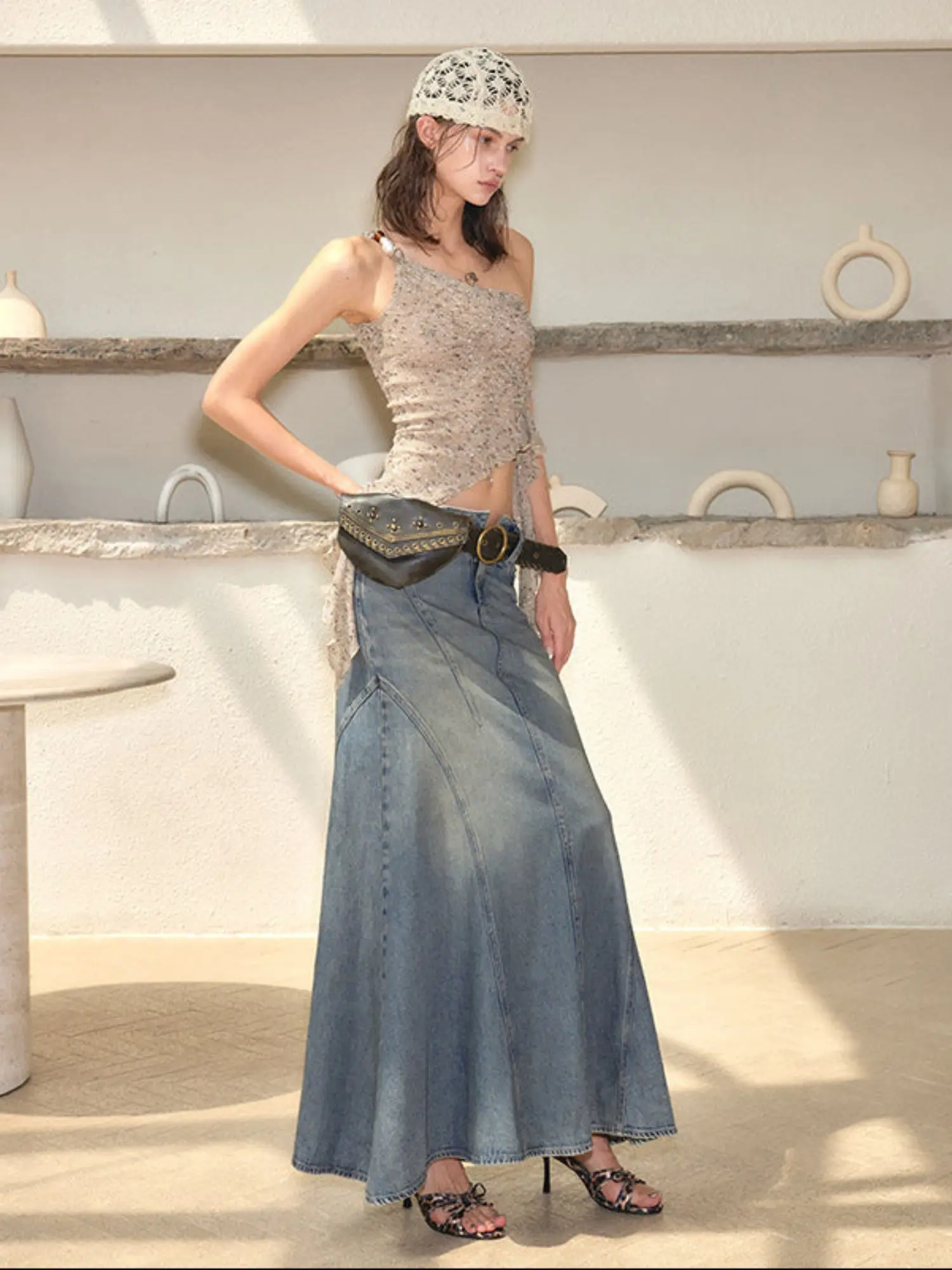 Slant Beaded Halter Top - Image 6