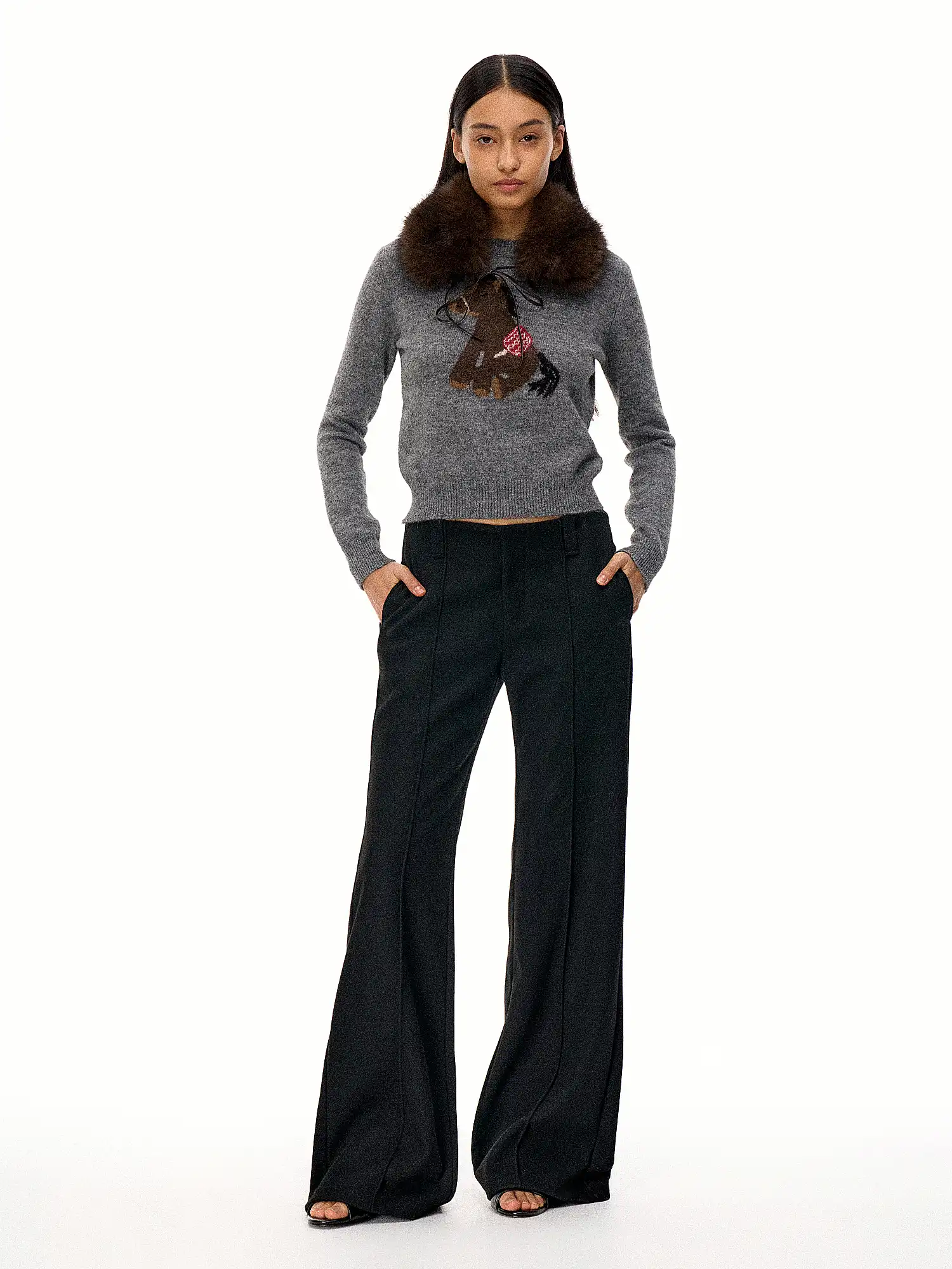 Slightly Flared Casual Suit Trousers - Image 10
