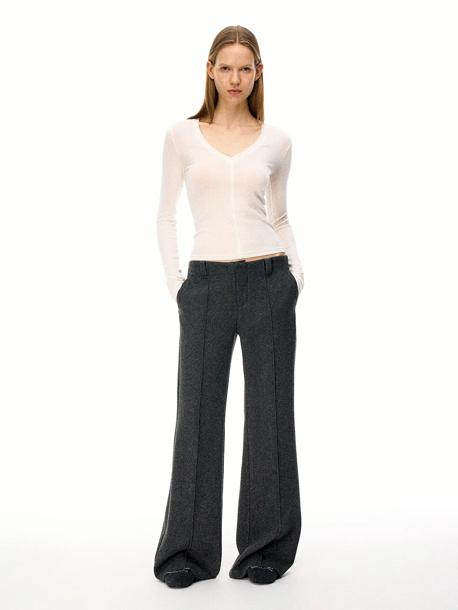 Slightly Flared Casual Suit Trousers - Image 3
