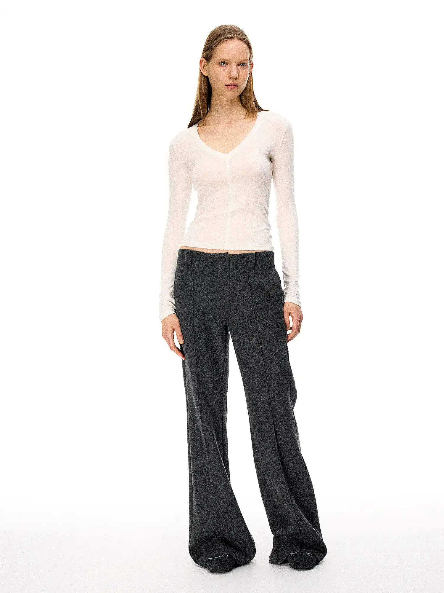 Slightly Flared Casual Suit Trousers - Image 4