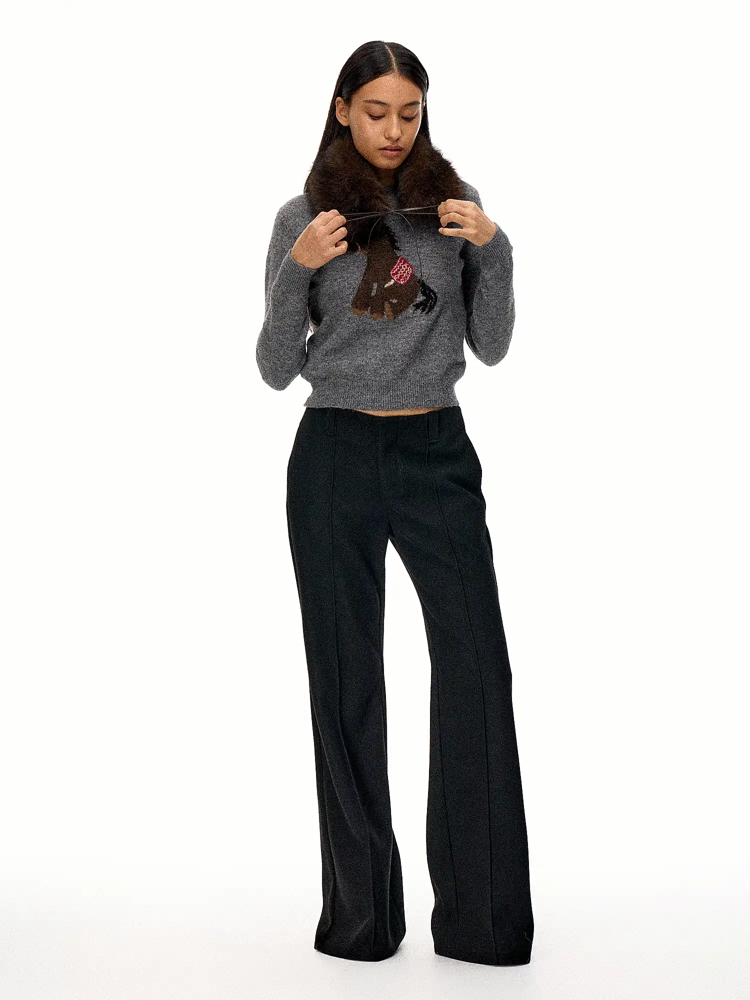 Slightly Flared Casual Suit Trousers - Image 9