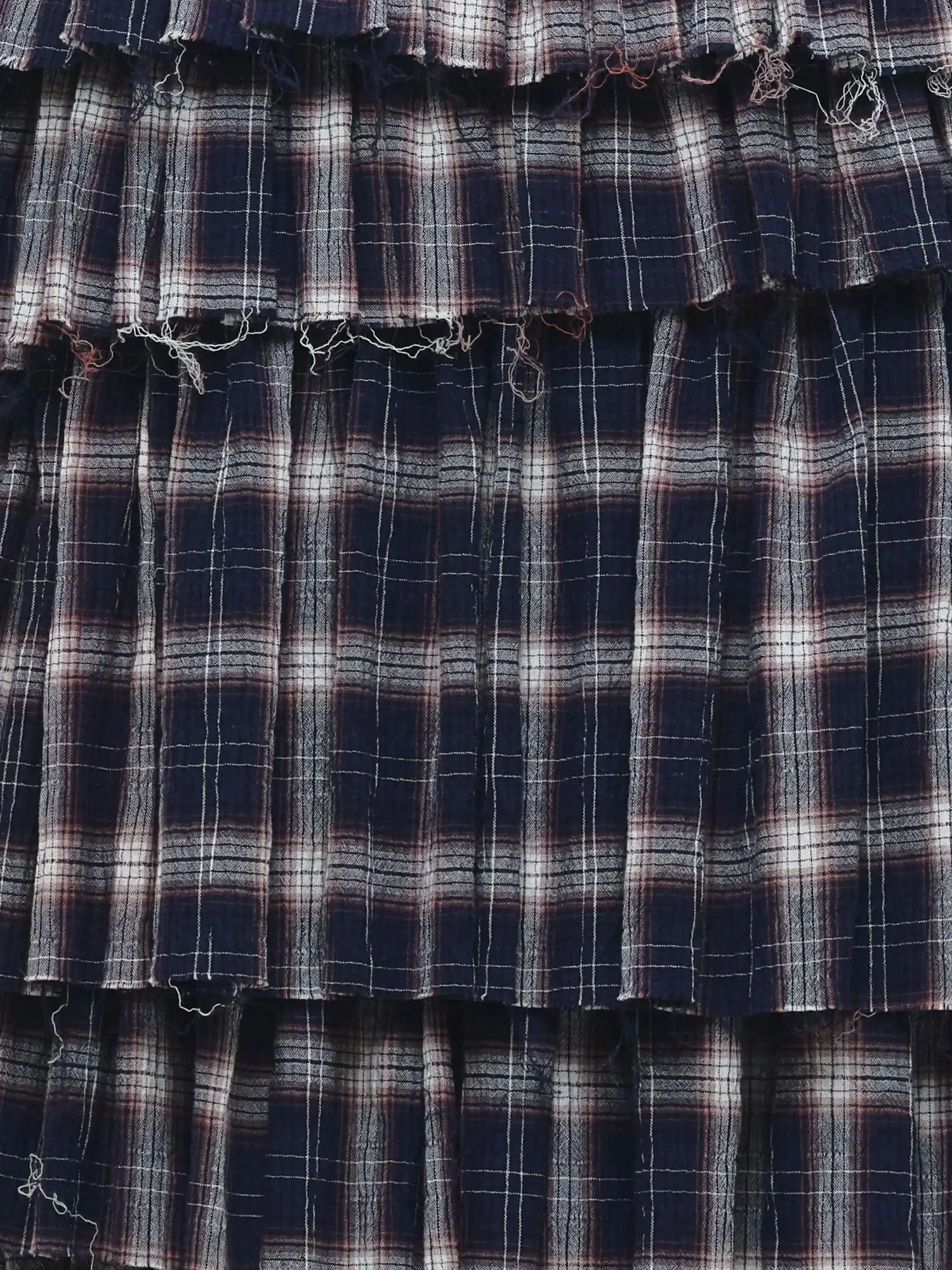 Slit Plaid Tiered Ruffle Maxi Skirt - Image 3