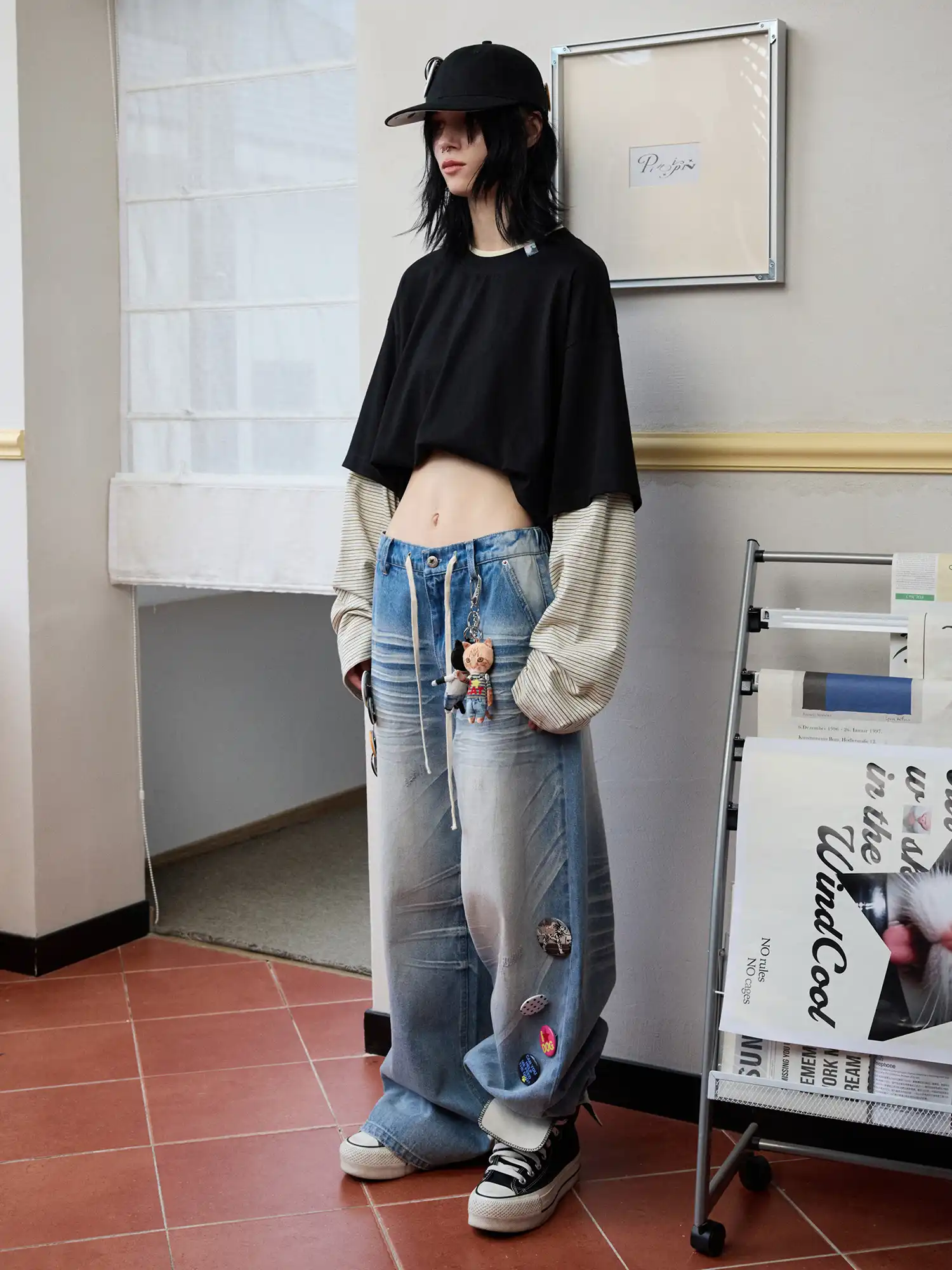 Slouchy Stripe long Sleeve Top - Image 8