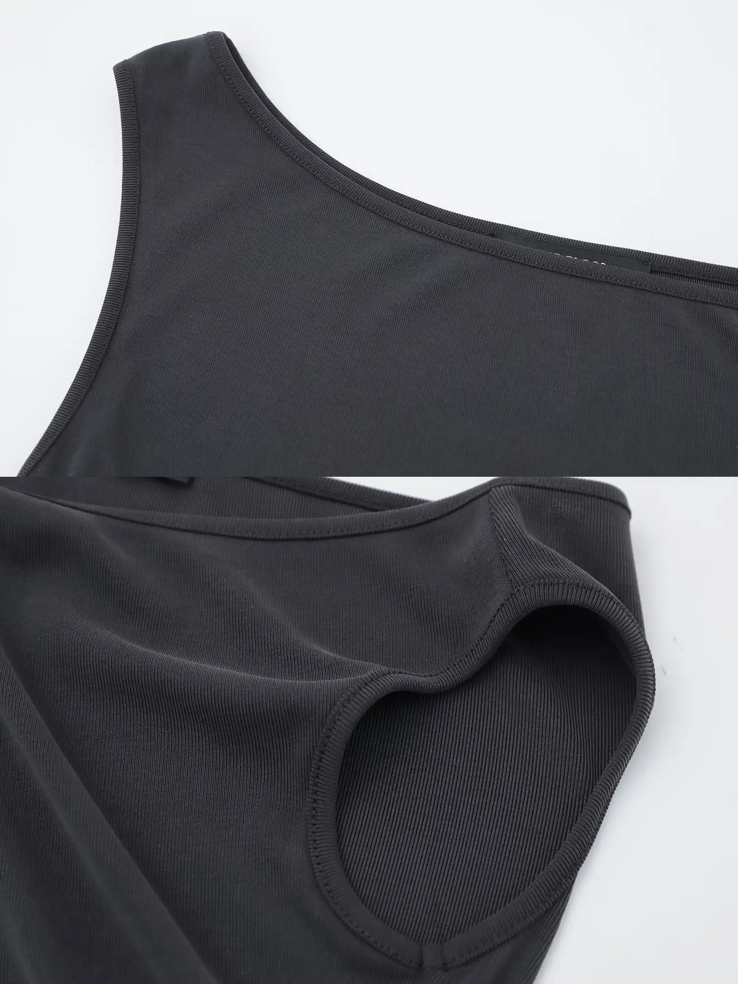 Solid Off Shoulder Ruched Crop Asymmetrical Top - Image 14