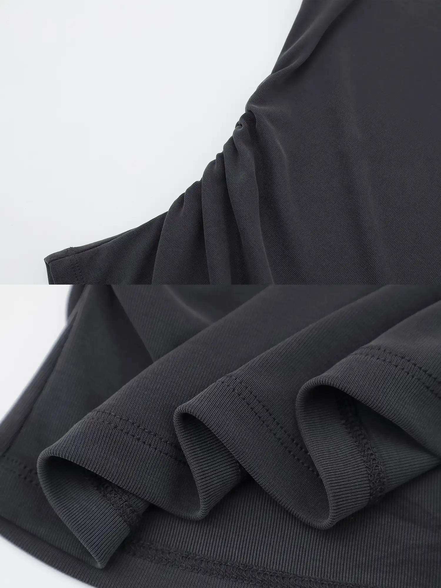 Solid Off Shoulder Ruched Crop Asymmetrical Top - Image 15
