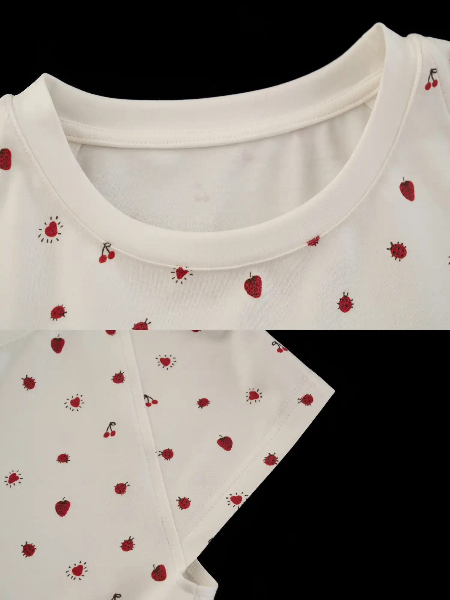 Strawberry Curved Hem Cropped Baby Tee - Image 7