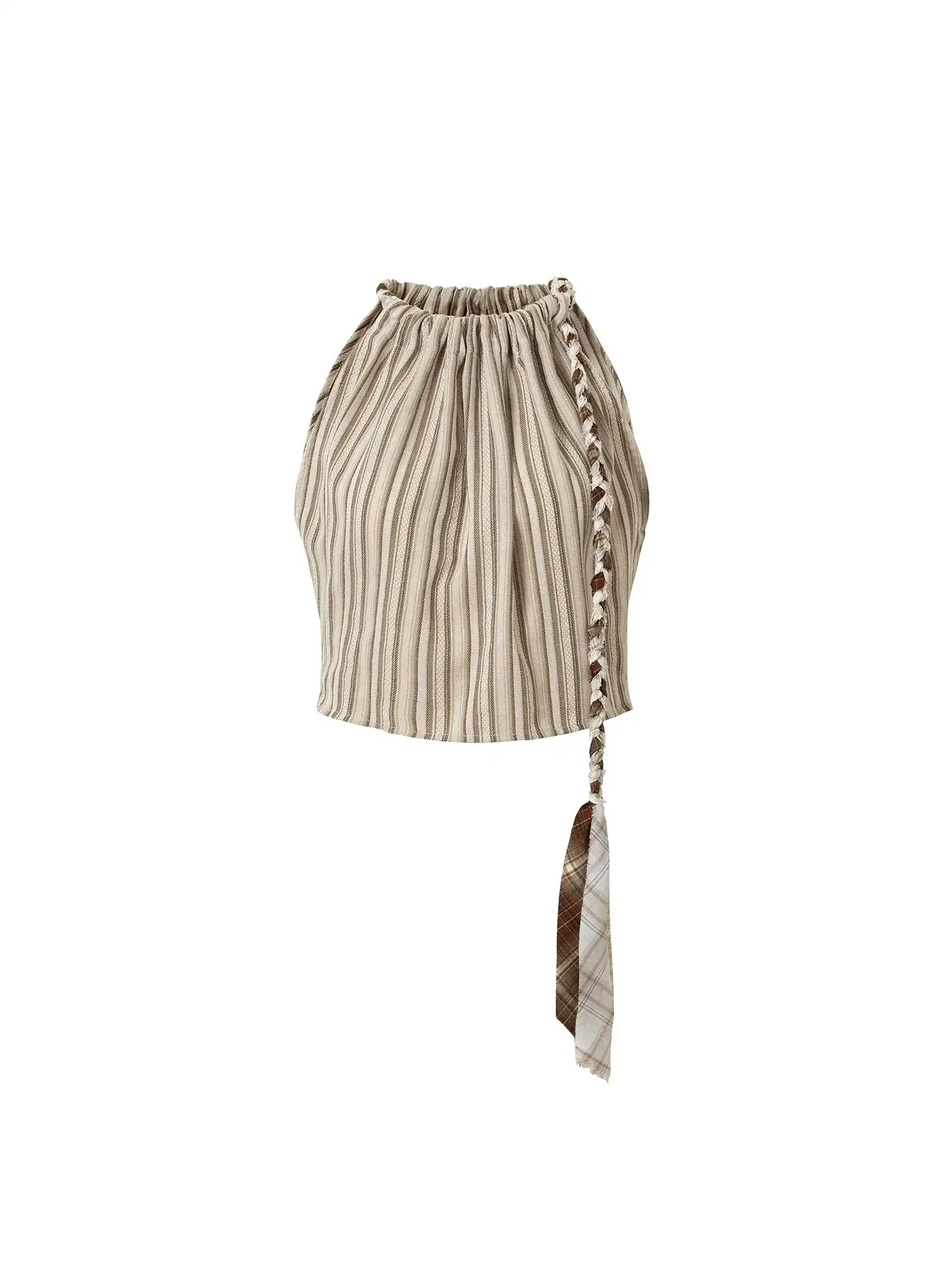 Striped Linen Halter Crop Top - Image 7