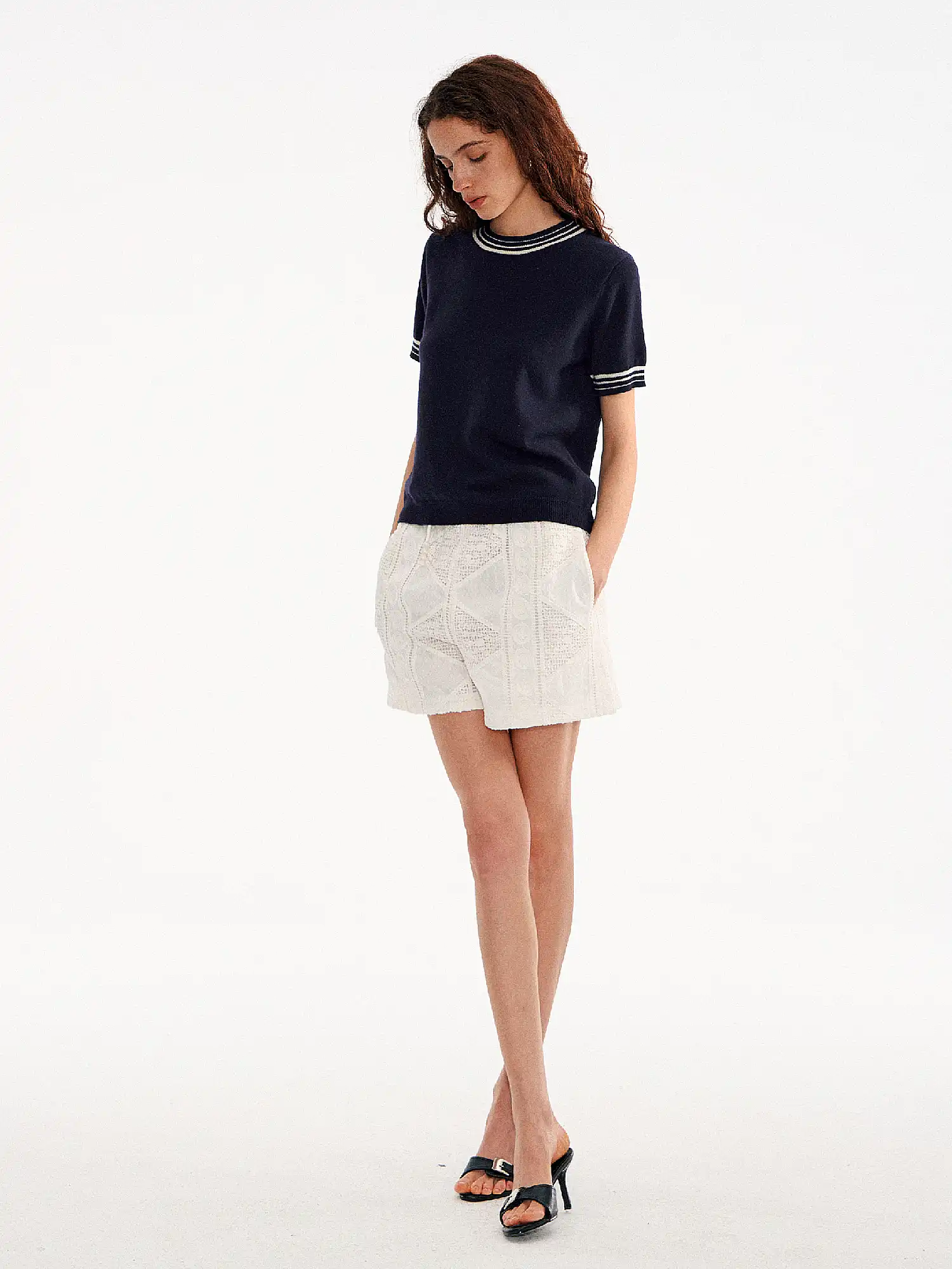 Striped Ribbed Trim Ribbed Knit Top - Image 11