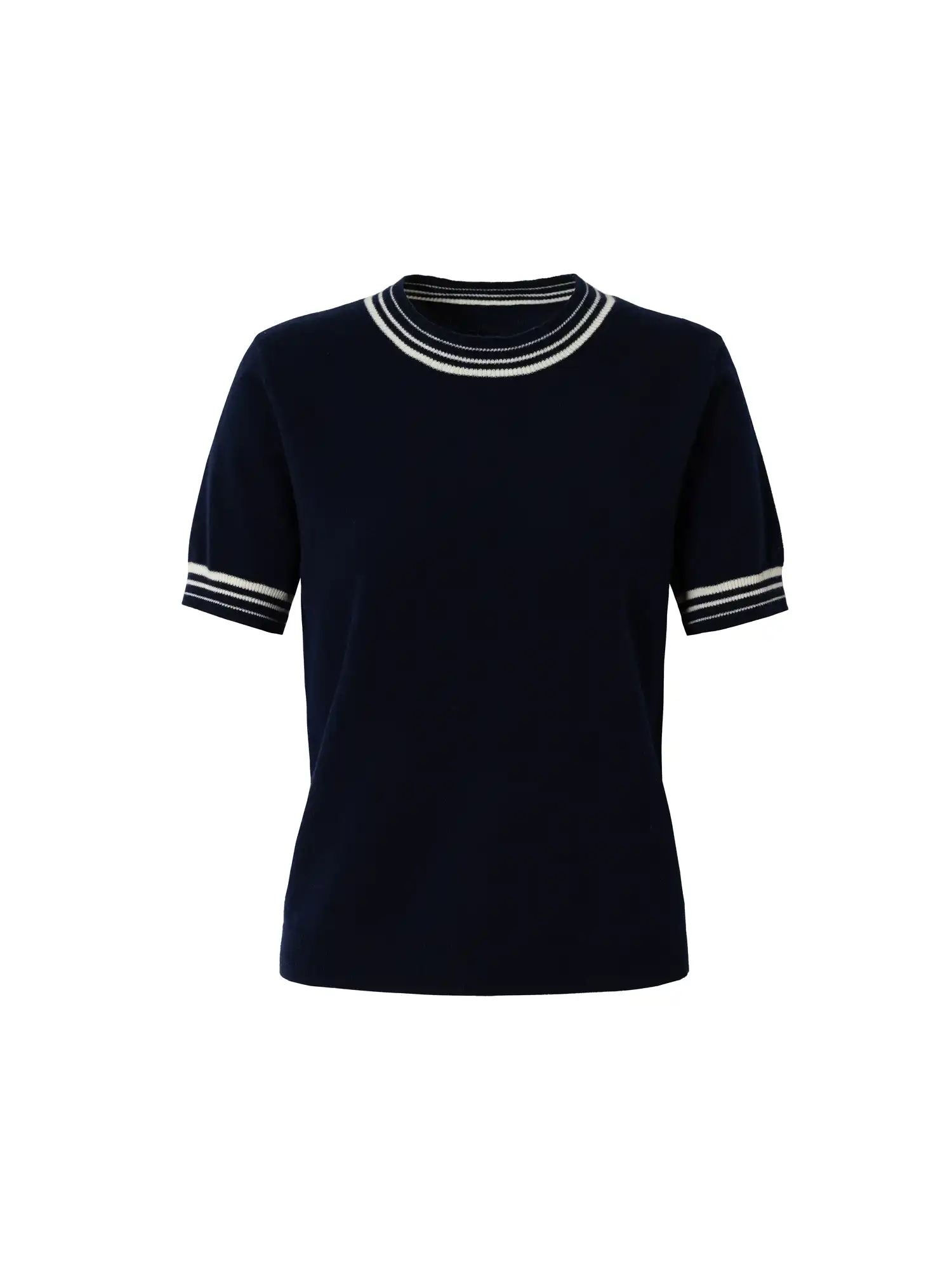 Striped Ribbed Trim Ribbed Knit Top - Image 8