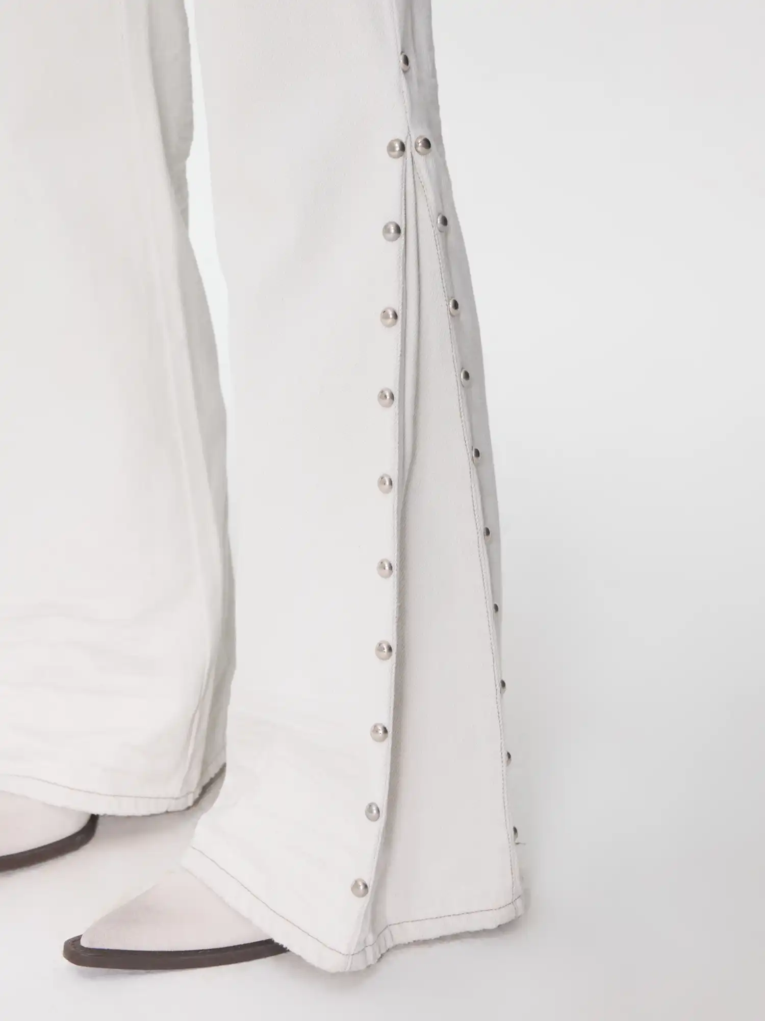 Studded Washed Flare Jeans - Image 8
