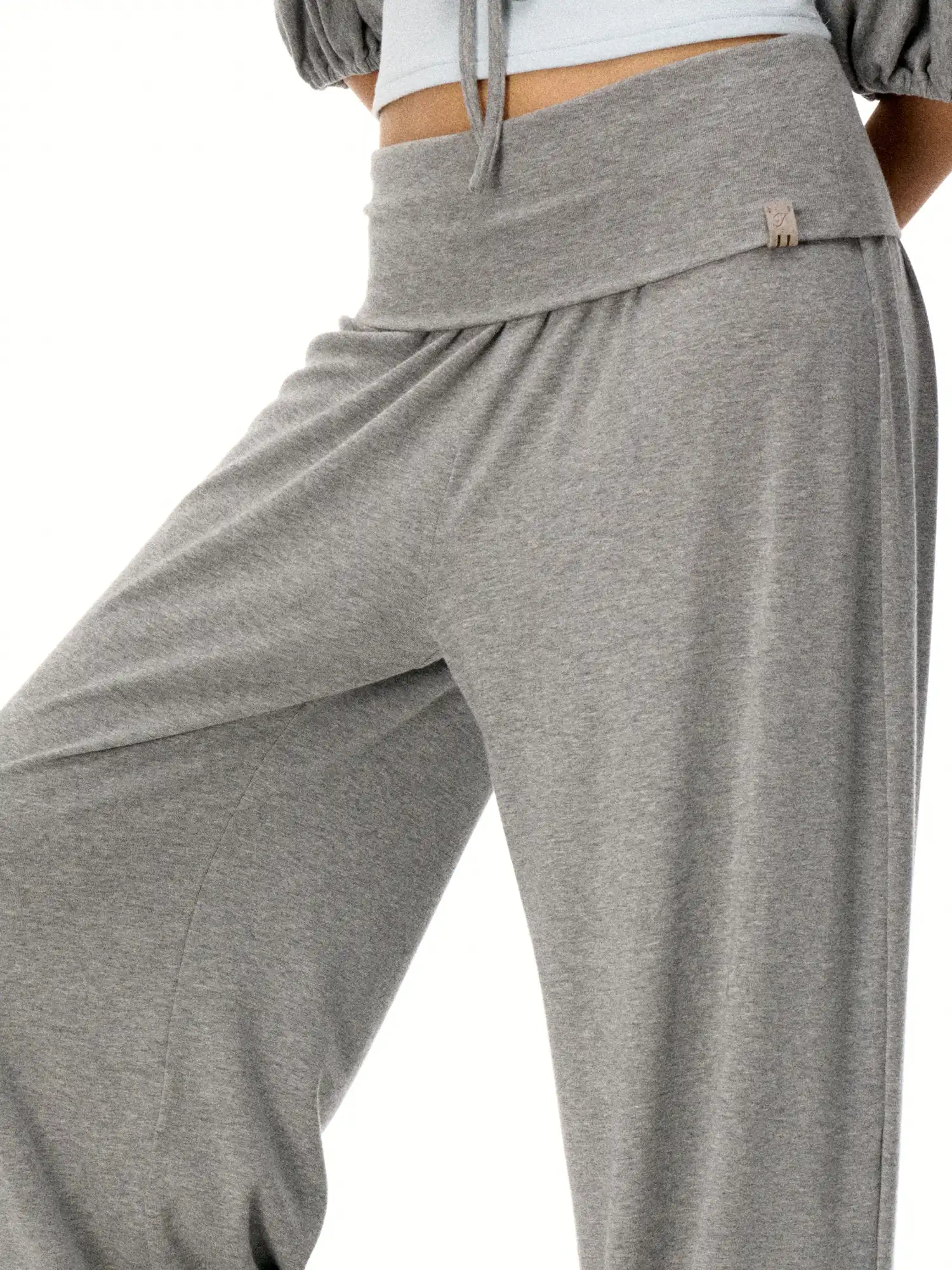Stylish Ballet Pilates Fold over Bubble Baggy Trousers - Image 10