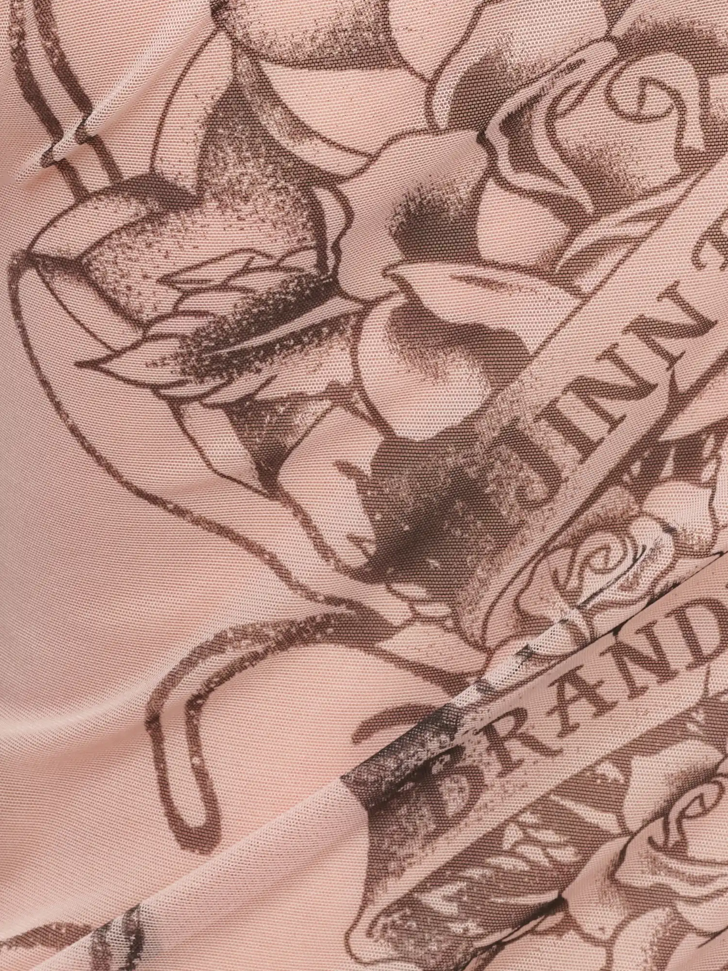 Tattoo-Print Sheer Mesh High Neck Top - Image 6