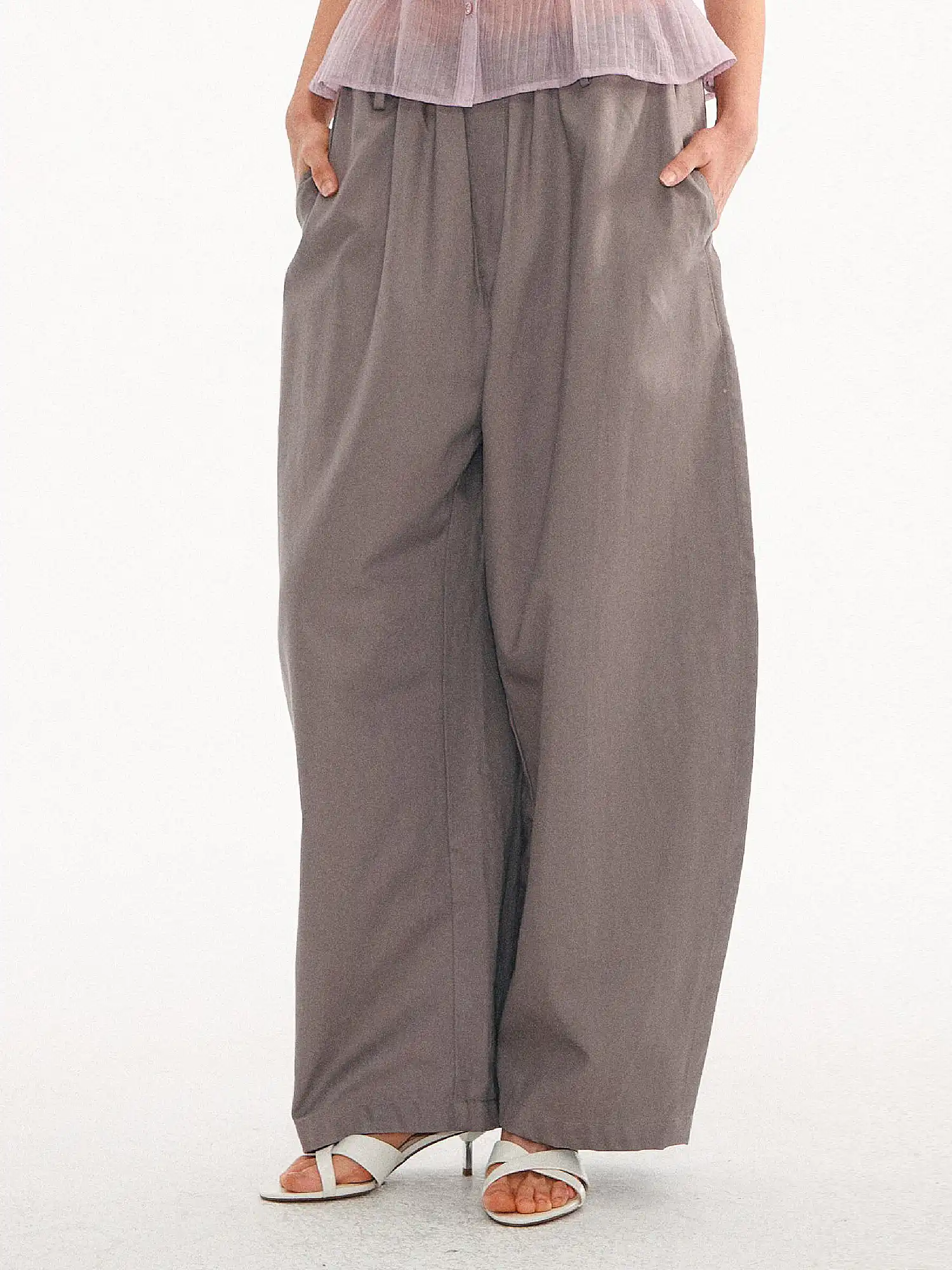 Tencel-Cotton Pleated Barrel Pants - Image 3
