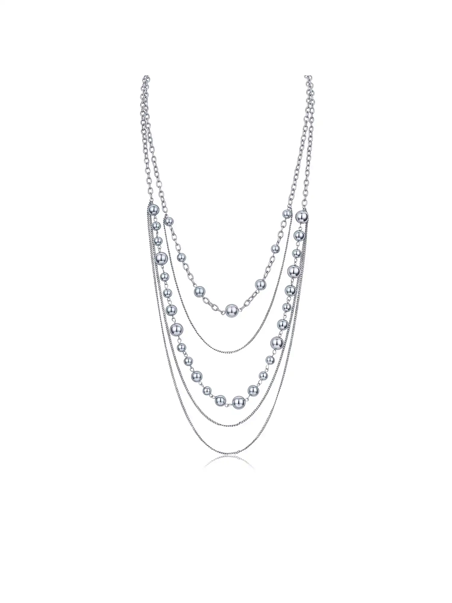 Tiered Pearl Chain Necklace - Image 6