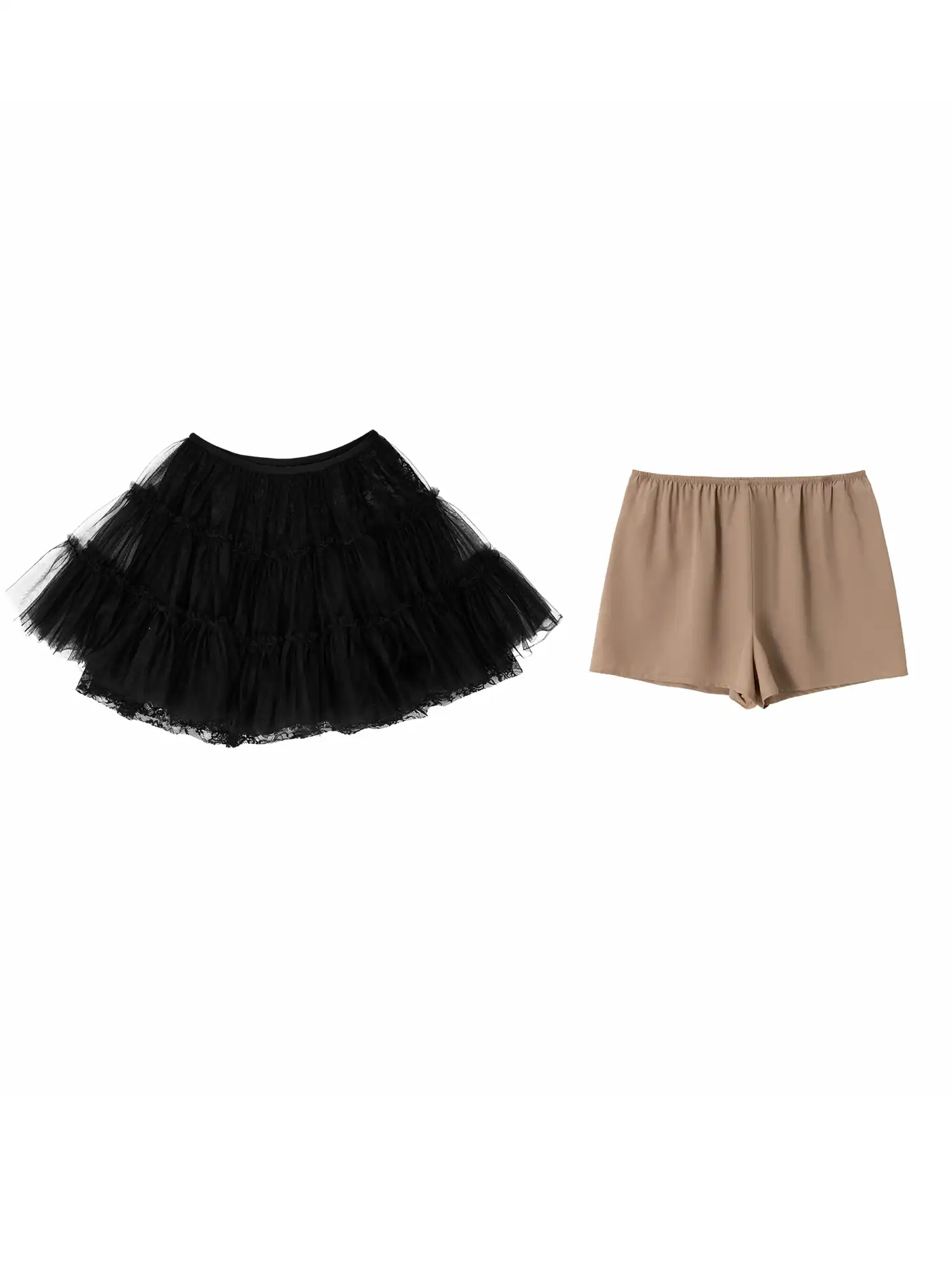 Tiered Tulle Lace Ruffle Mini Skirt - Image 2