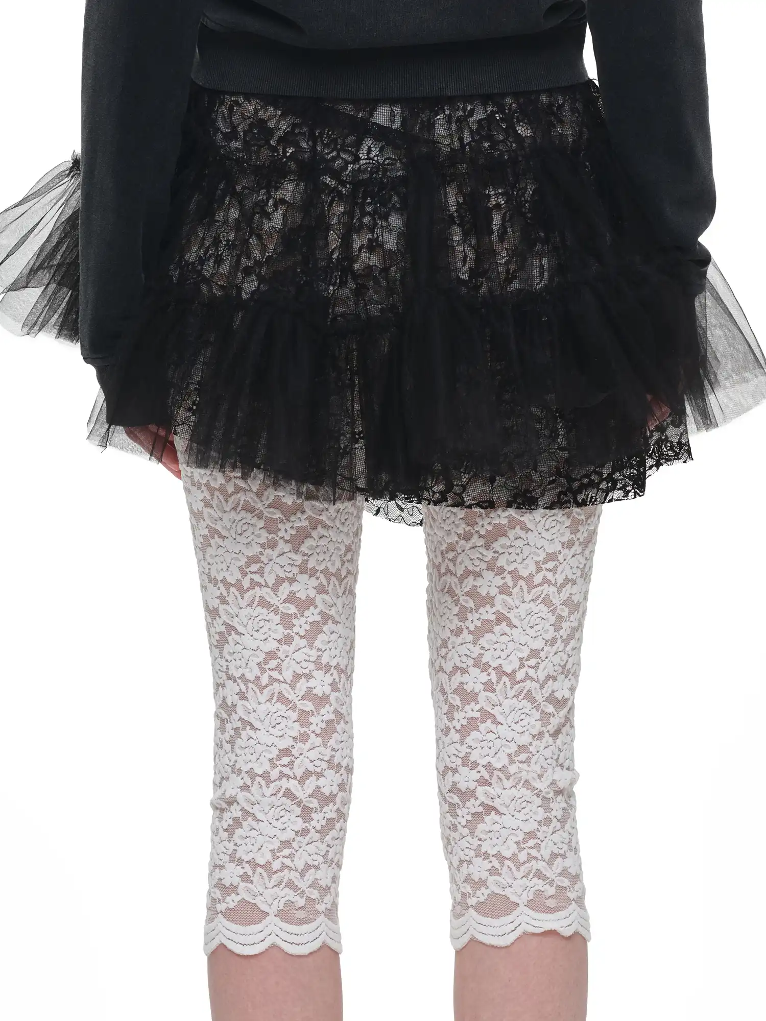 Tiered Tulle Lace Ruffle Mini Skirt - Image 3