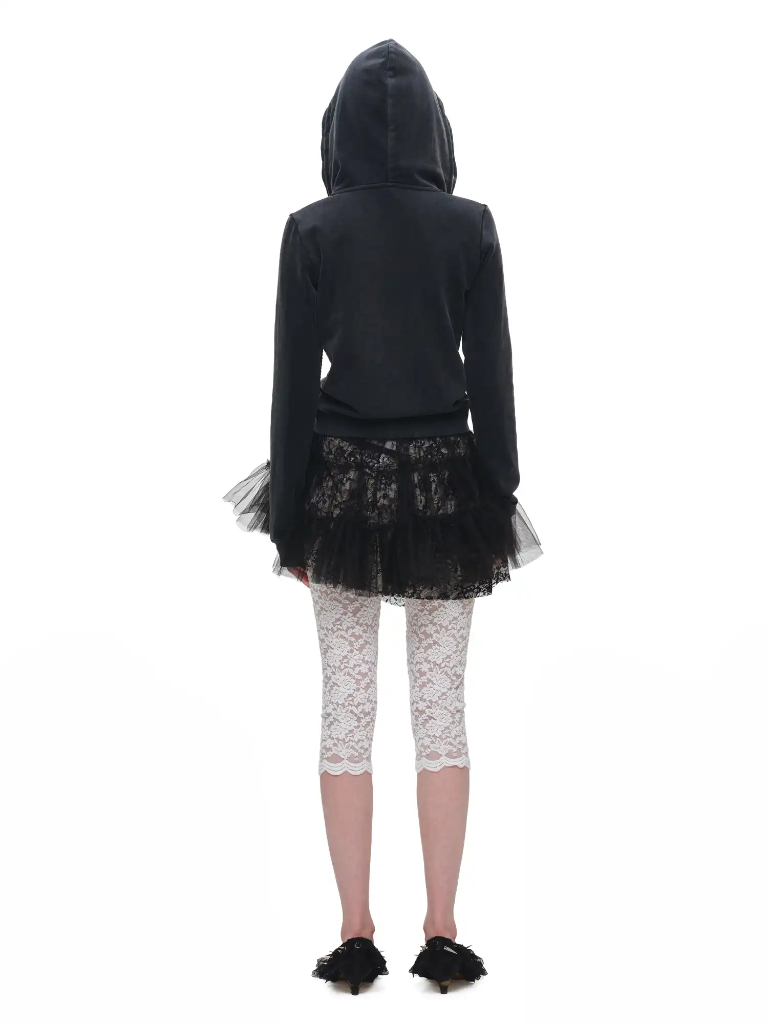 Tiered Tulle Lace Ruffle Mini Skirt - Image 6