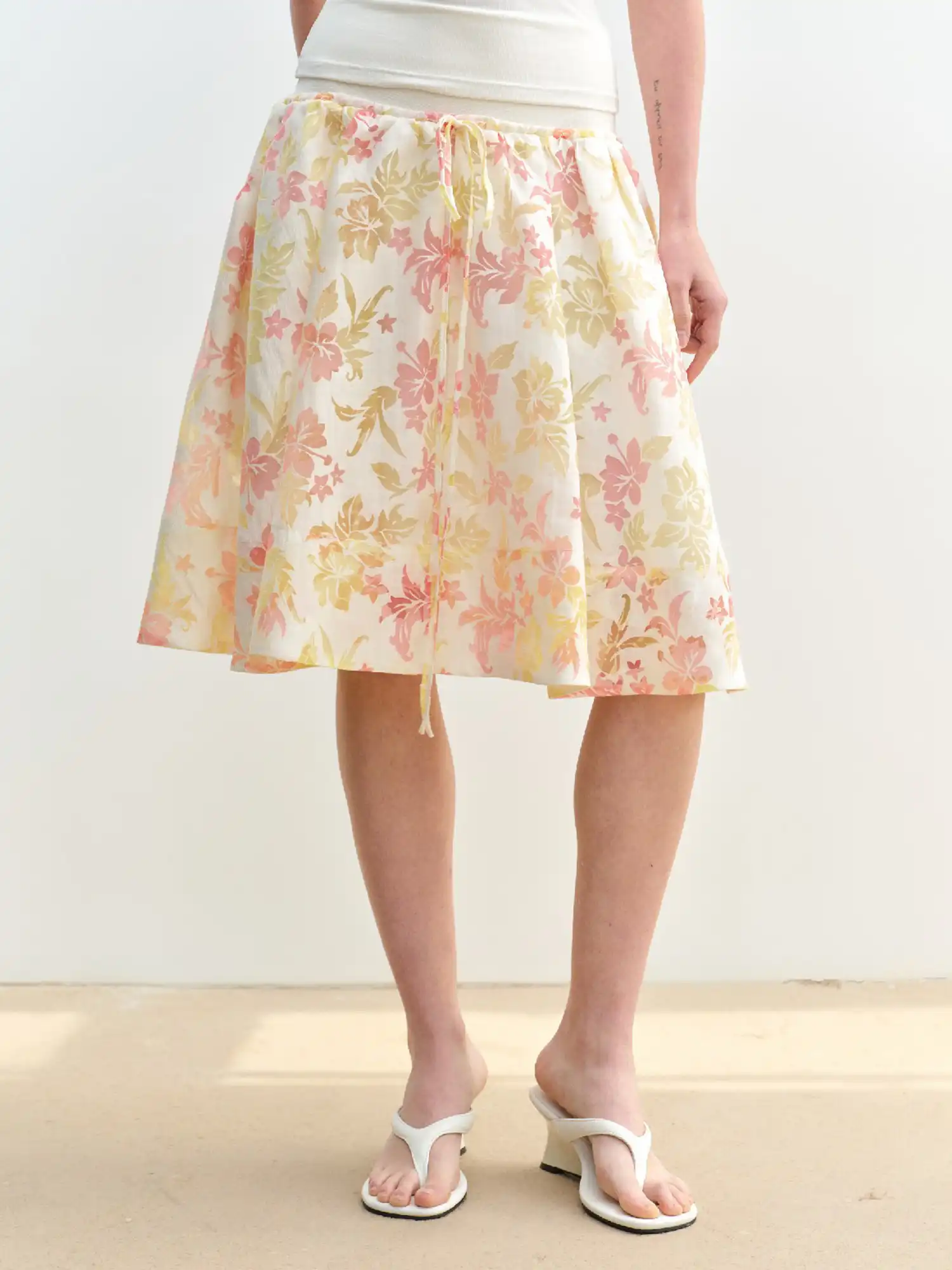 Tropical Floral High Waisted Mini Skirt