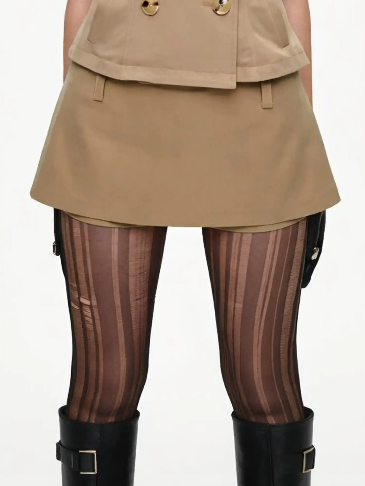 Twill Low Rise Trench Mini Skirt