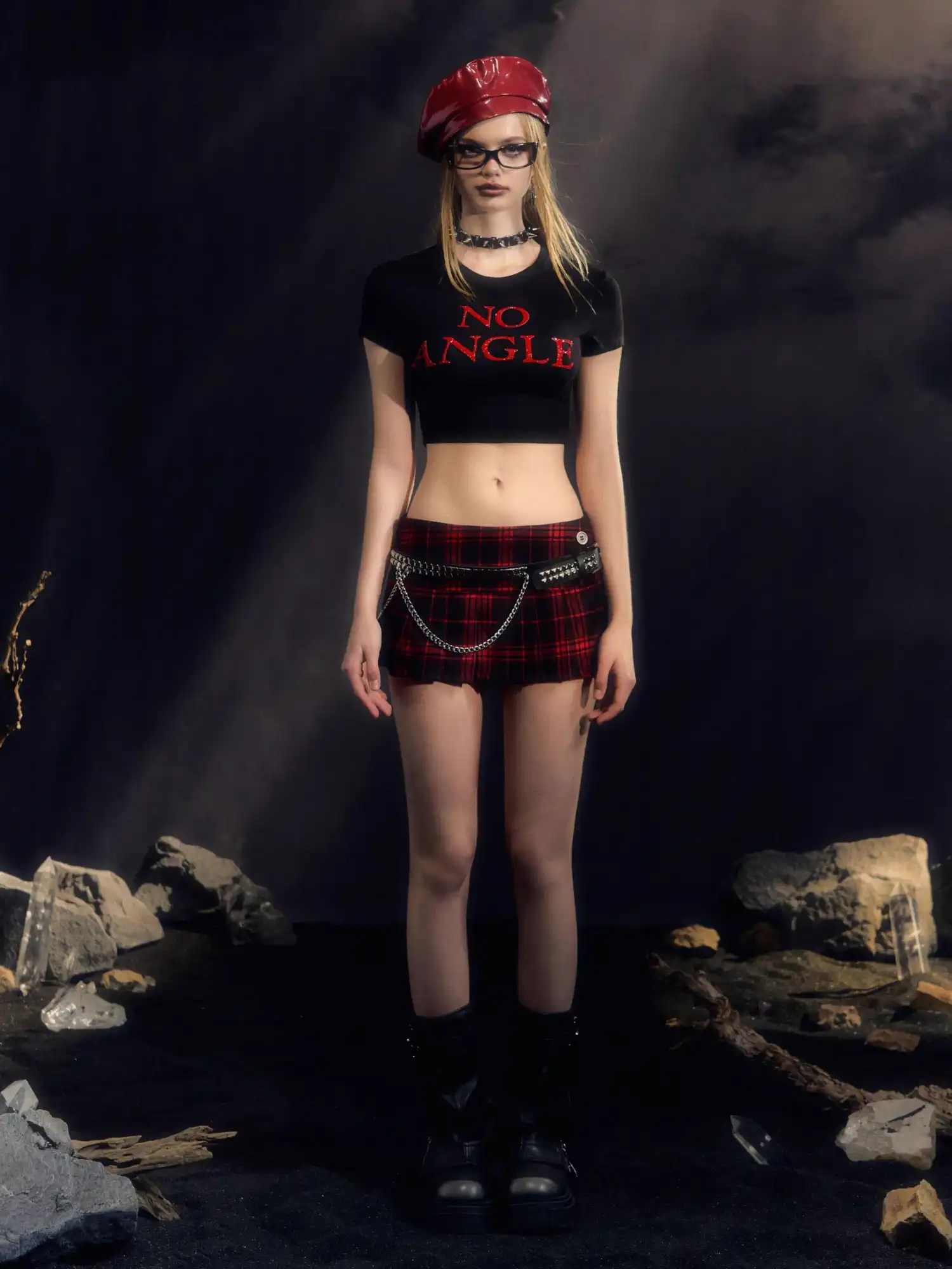 Vintage 90s Plaid Pleated Low Waist Micro Mini Skirt - Image 5