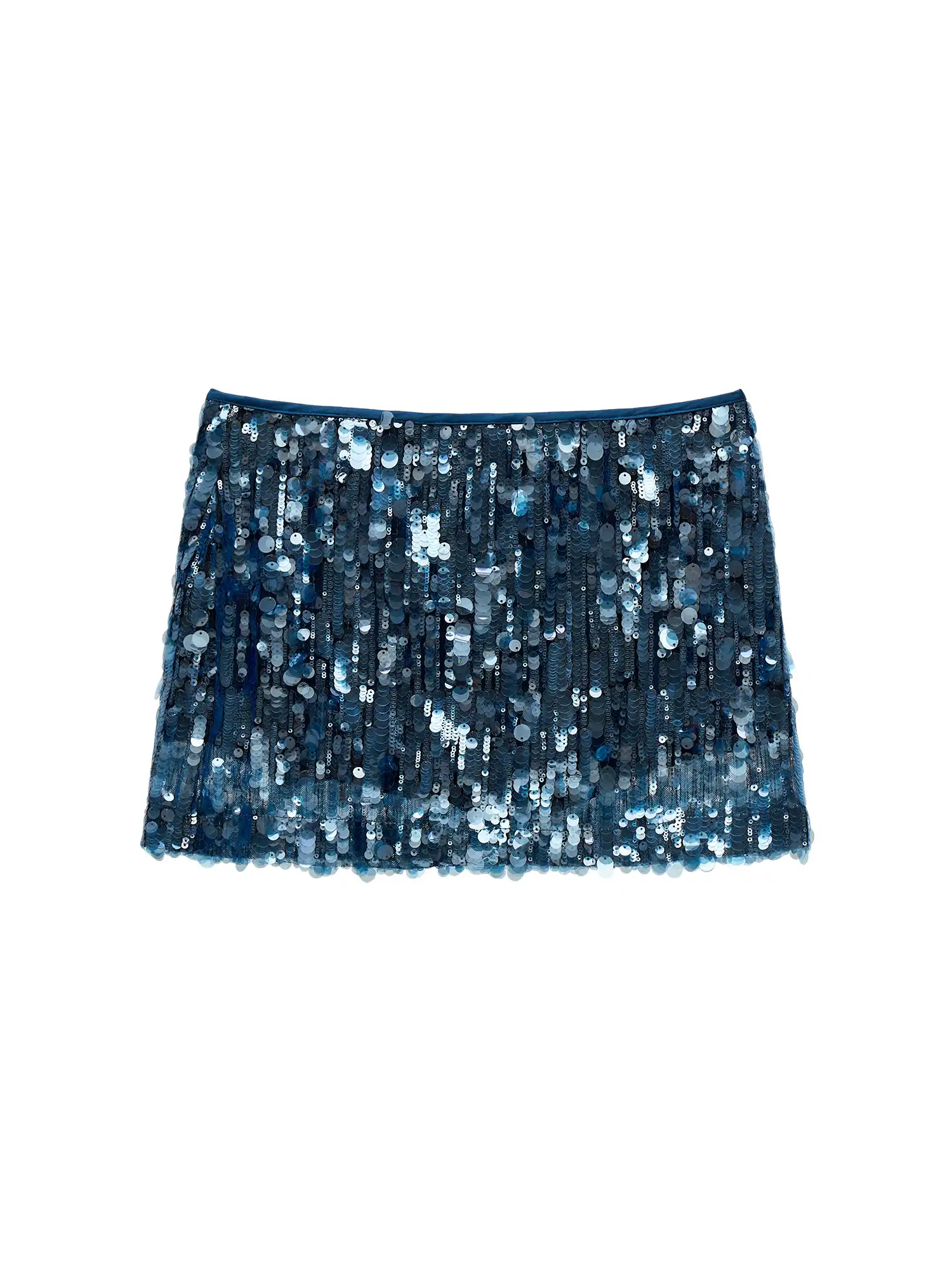 Vintage Blue Sparkle Sequin Mini Skirt - Image 4