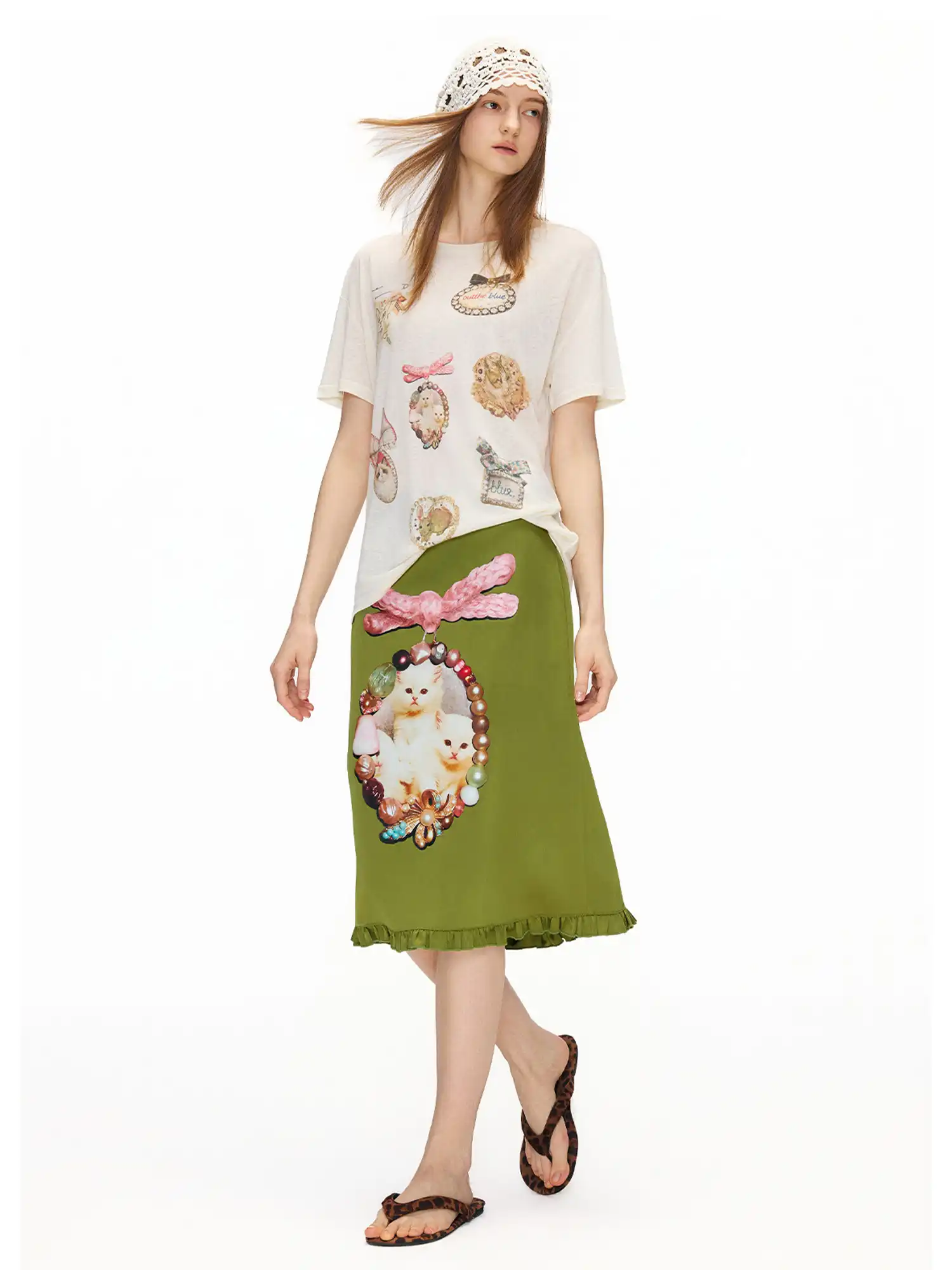 Vintage Cat Lyocell Linen Tee - Image 5
