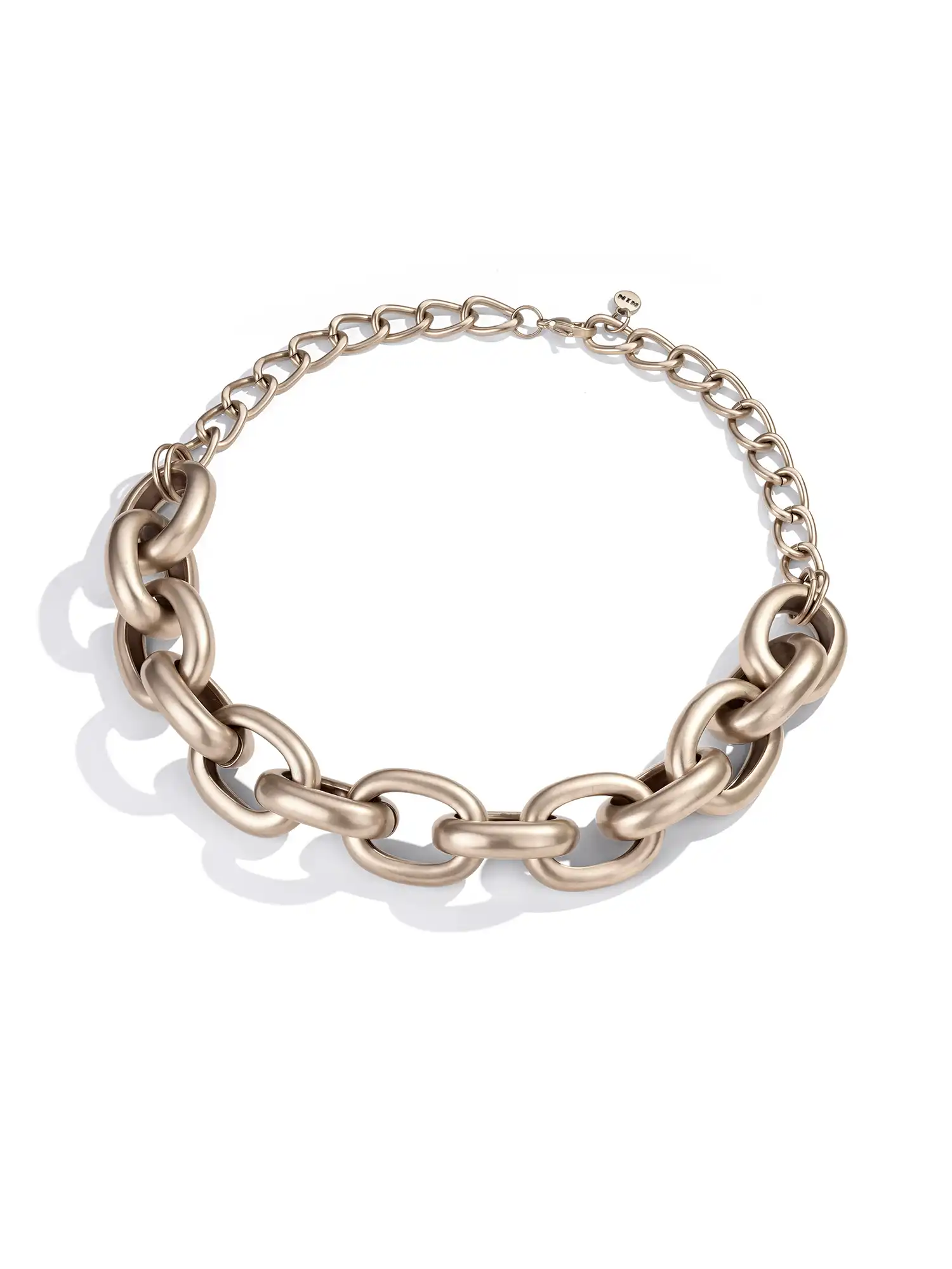 Vintage Chunky Oxidized Link Choker Necklace - Image 8