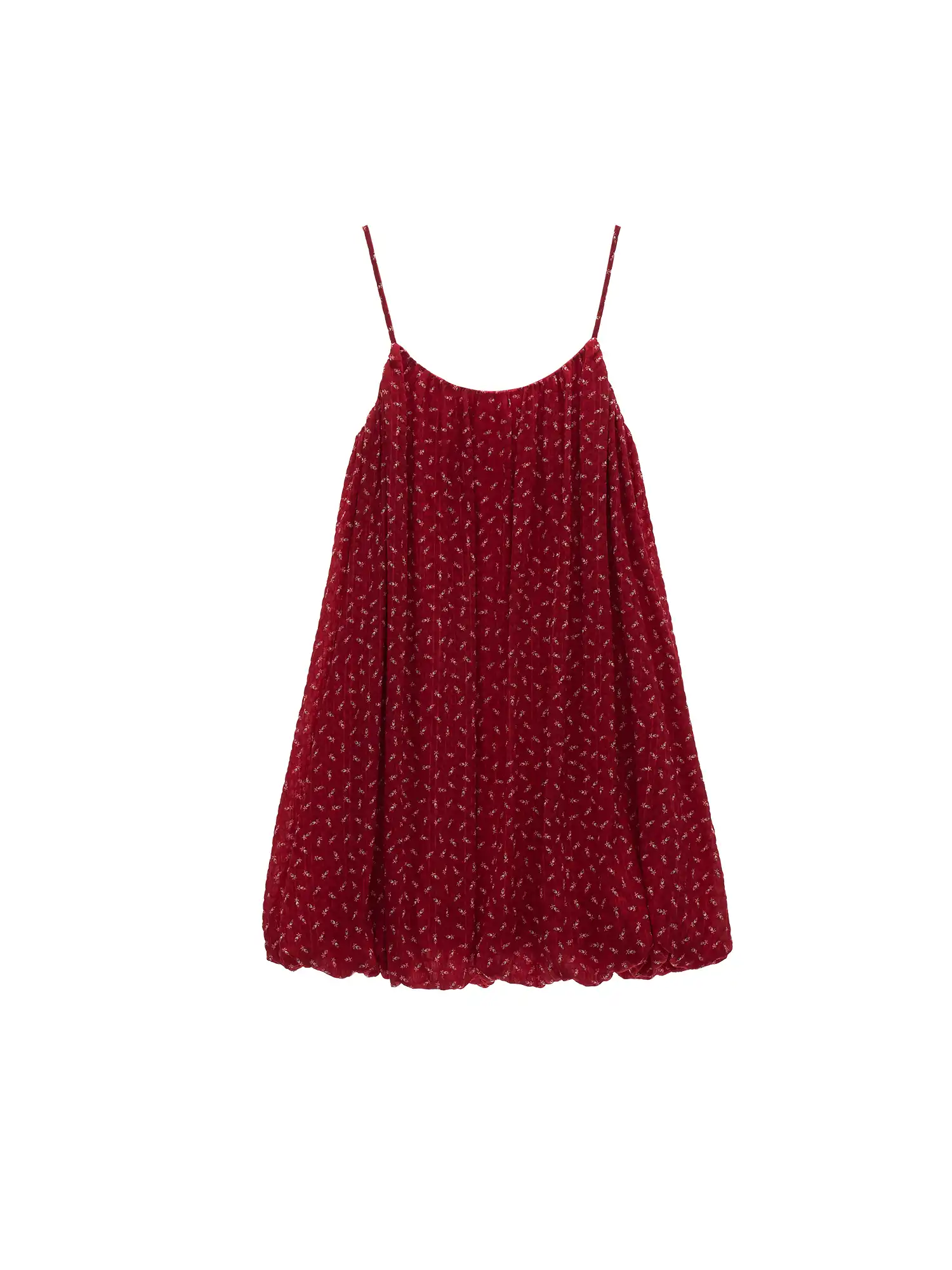 Textured Floral Babydoll Mini Dress - Image 7
