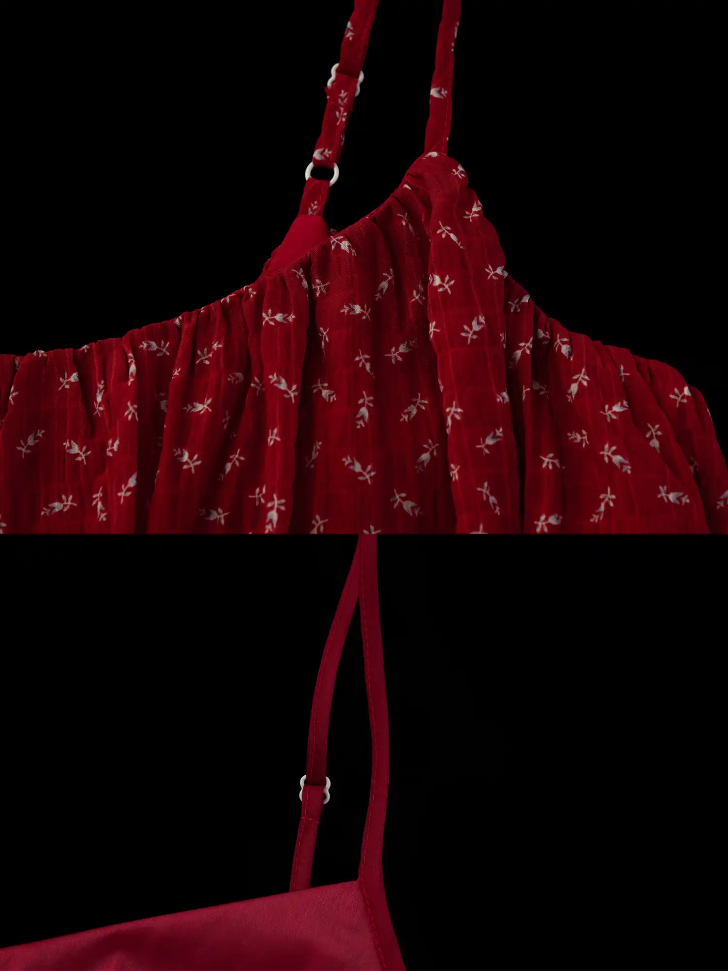 Textured Floral Babydoll Mini Dress - Image 8