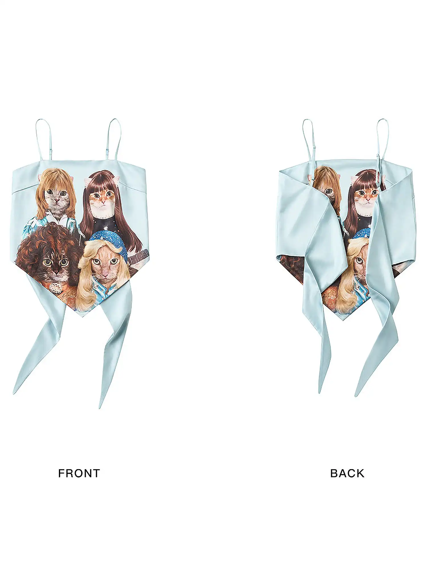 Vintage Party Cat Asymmetric Draped Cami Top - Image 4