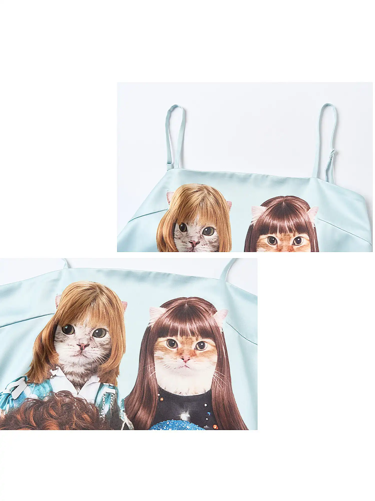 Vintage Party Cat Asymmetric Draped Cami Top - Image 9