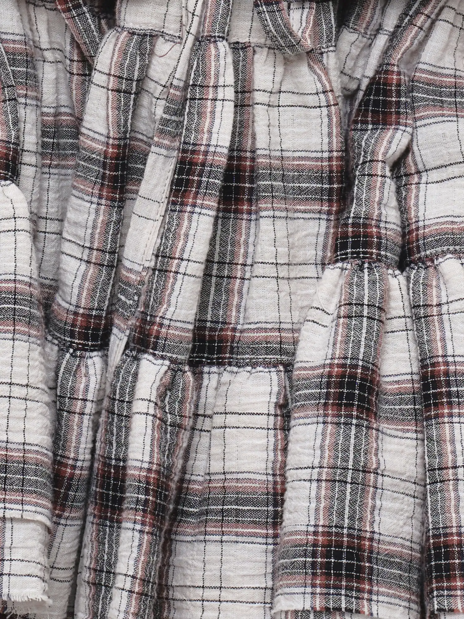 Vintage Plaid Tiered Ruffle Mini Skirt - Image 9