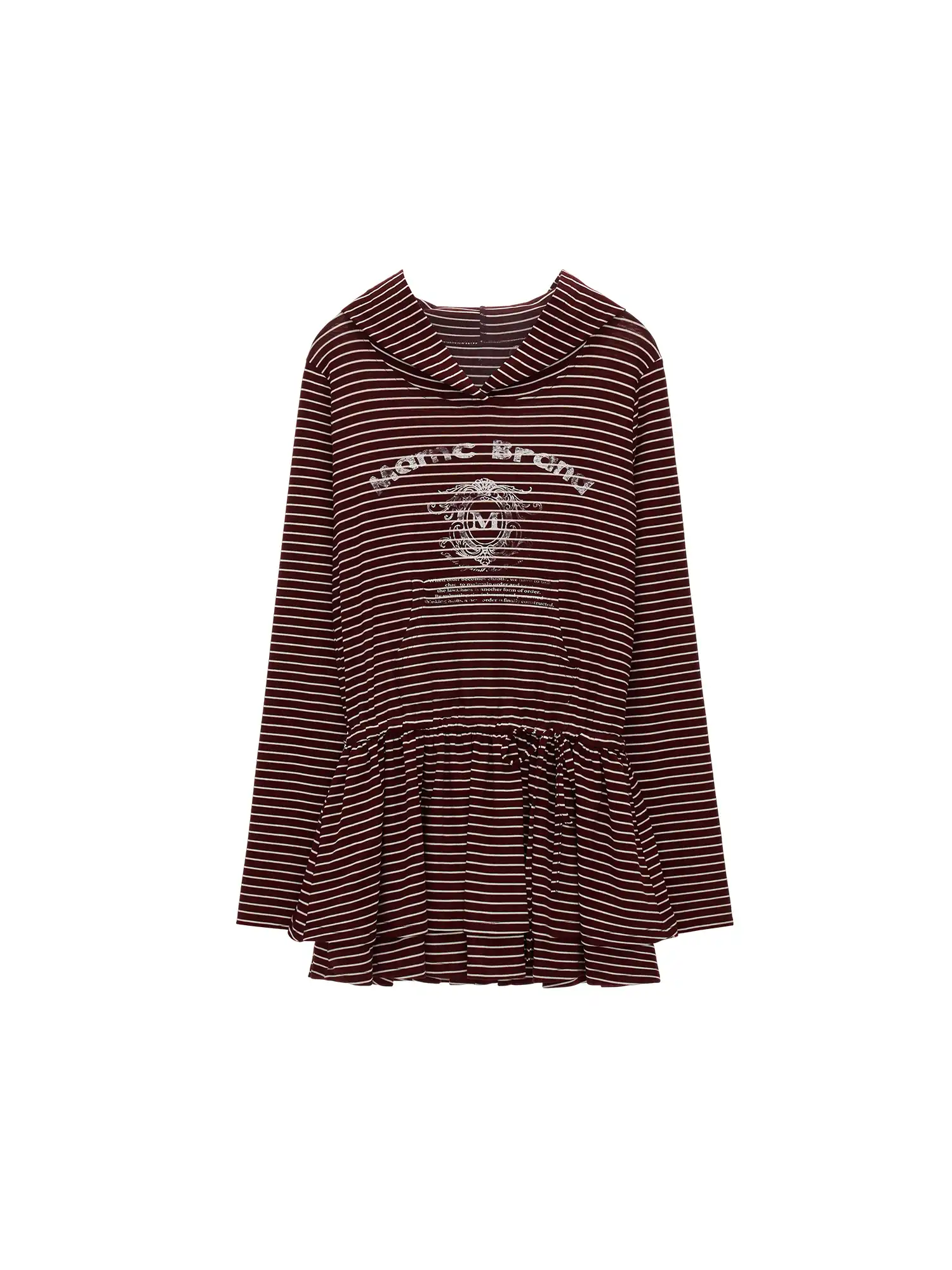 Vintage Striped Peplum Hoodie - Image 3