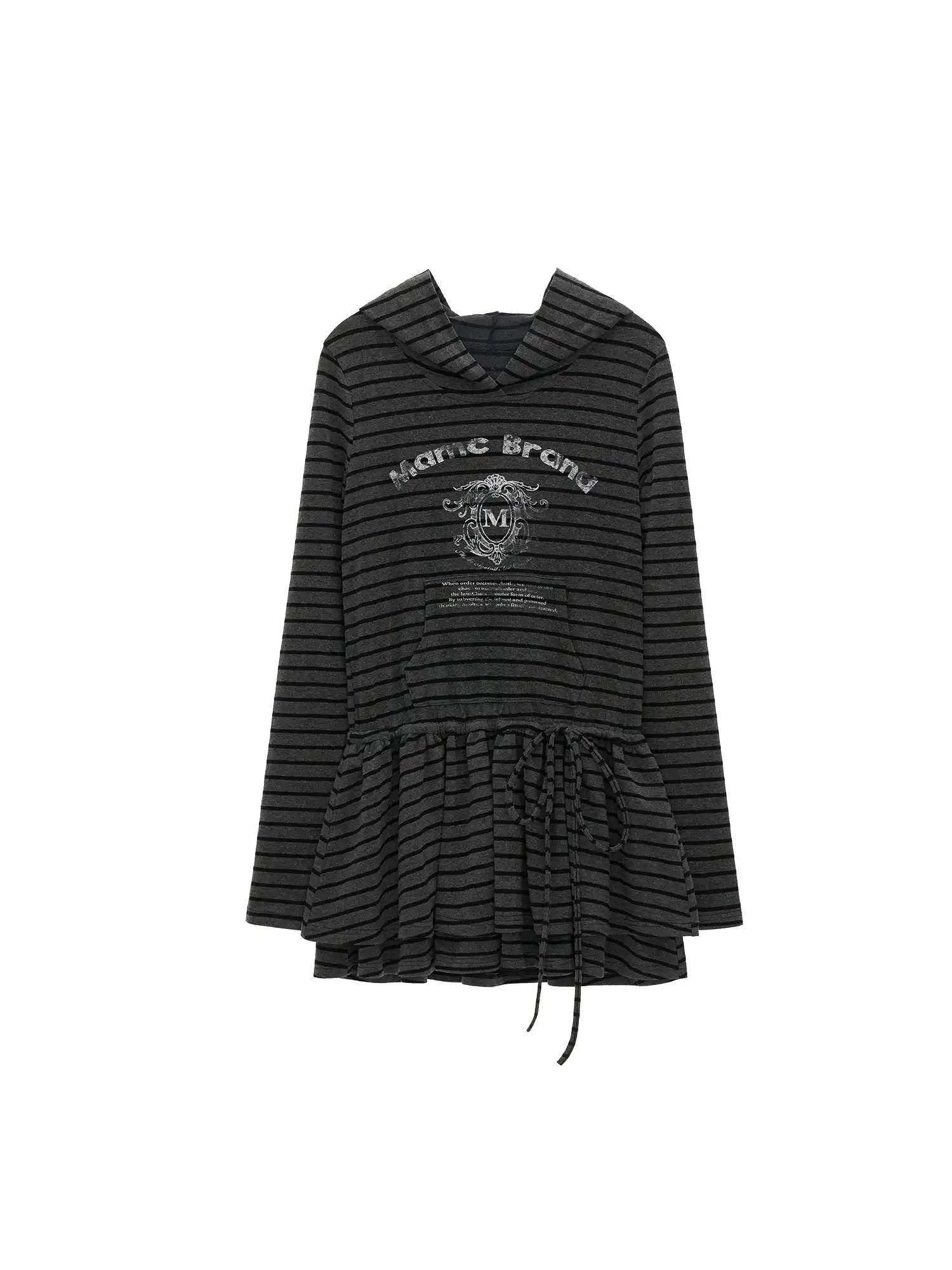 Vintage Striped Peplum Hoodie - Image 9
