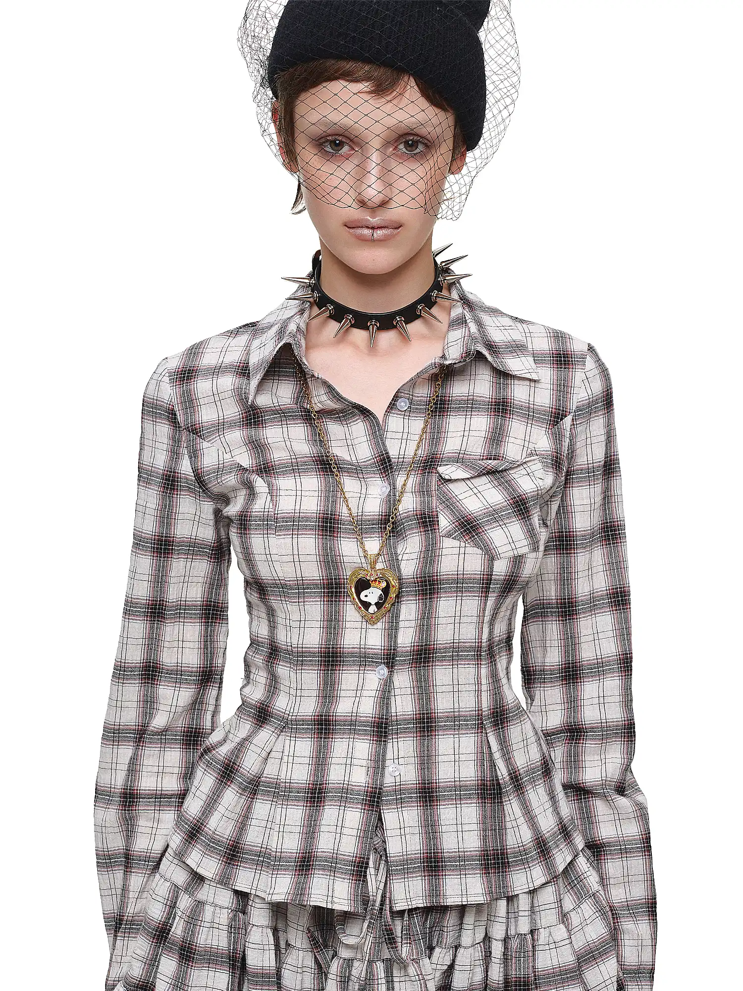 Vintage Tailored Plaid Button Up Shirt - Image 10