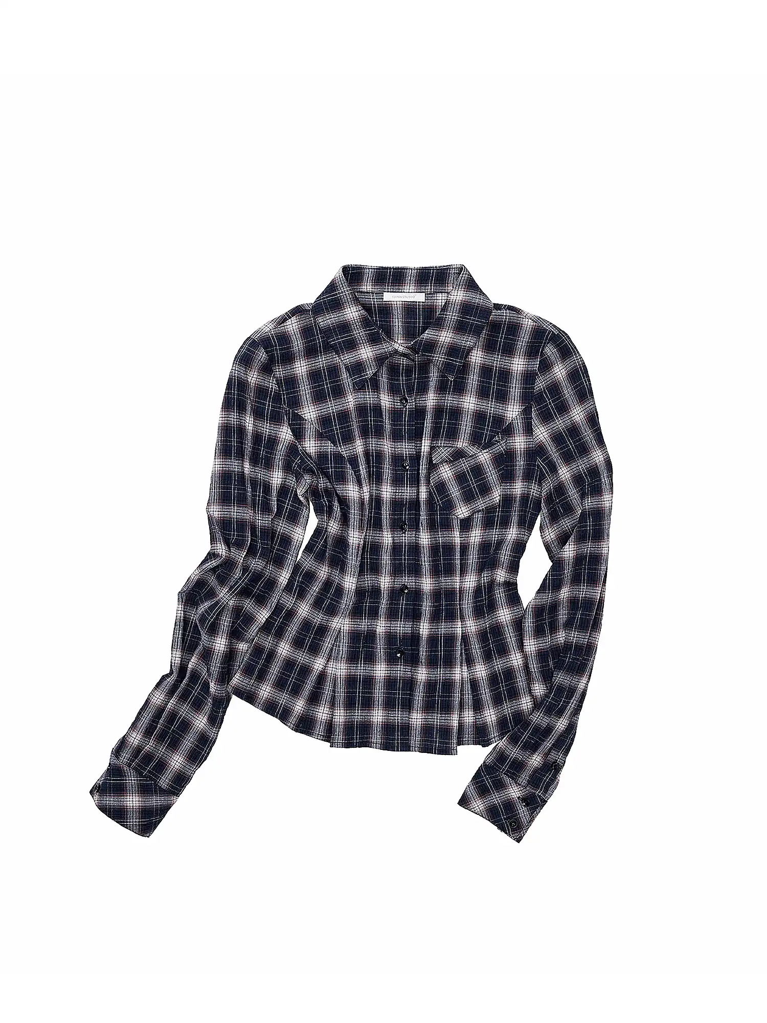 Vintage Tailored Plaid Button Up Shirt - Image 2
