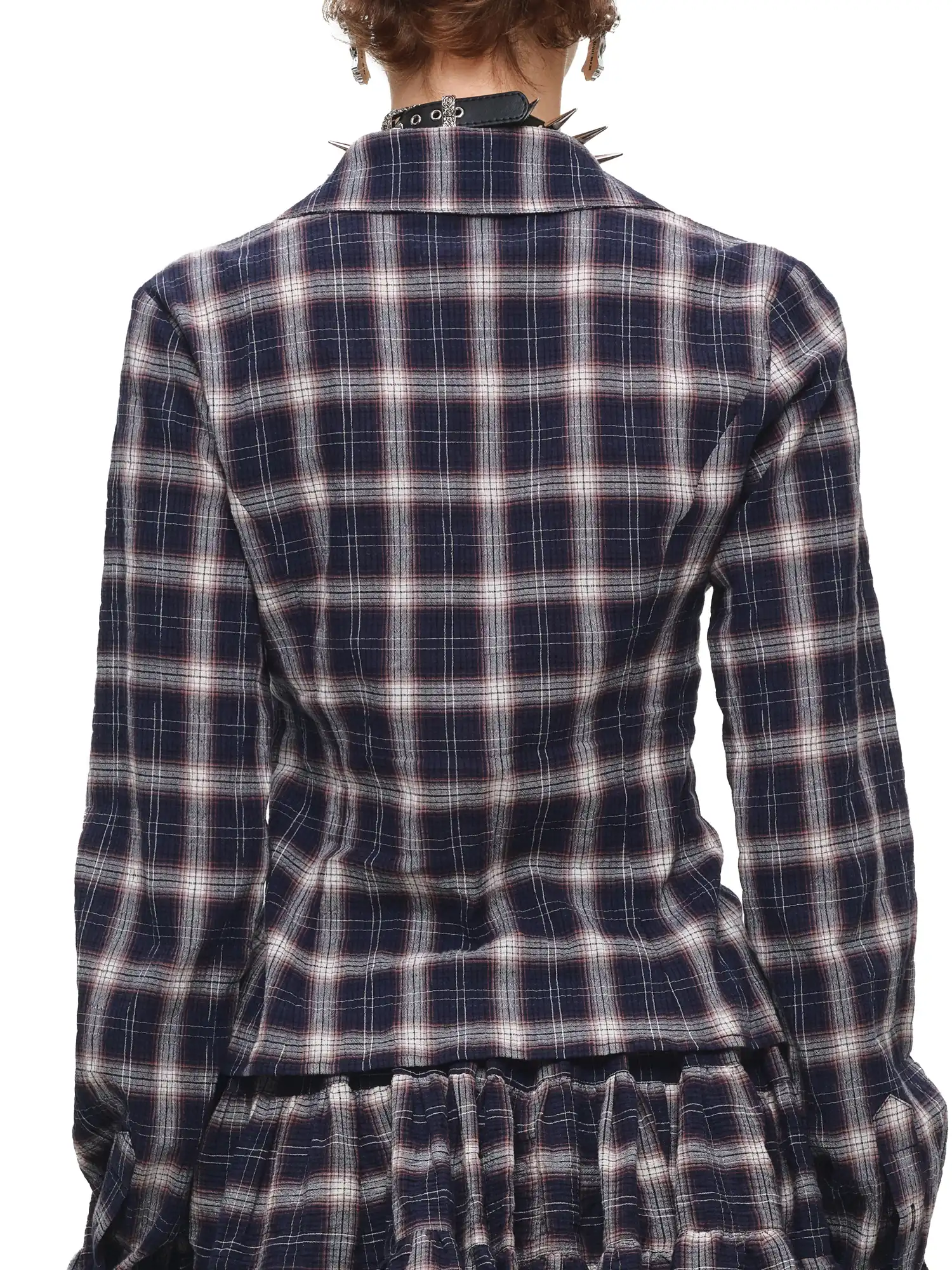 Vintage Tailored Plaid Button Up Shirt - Image 4