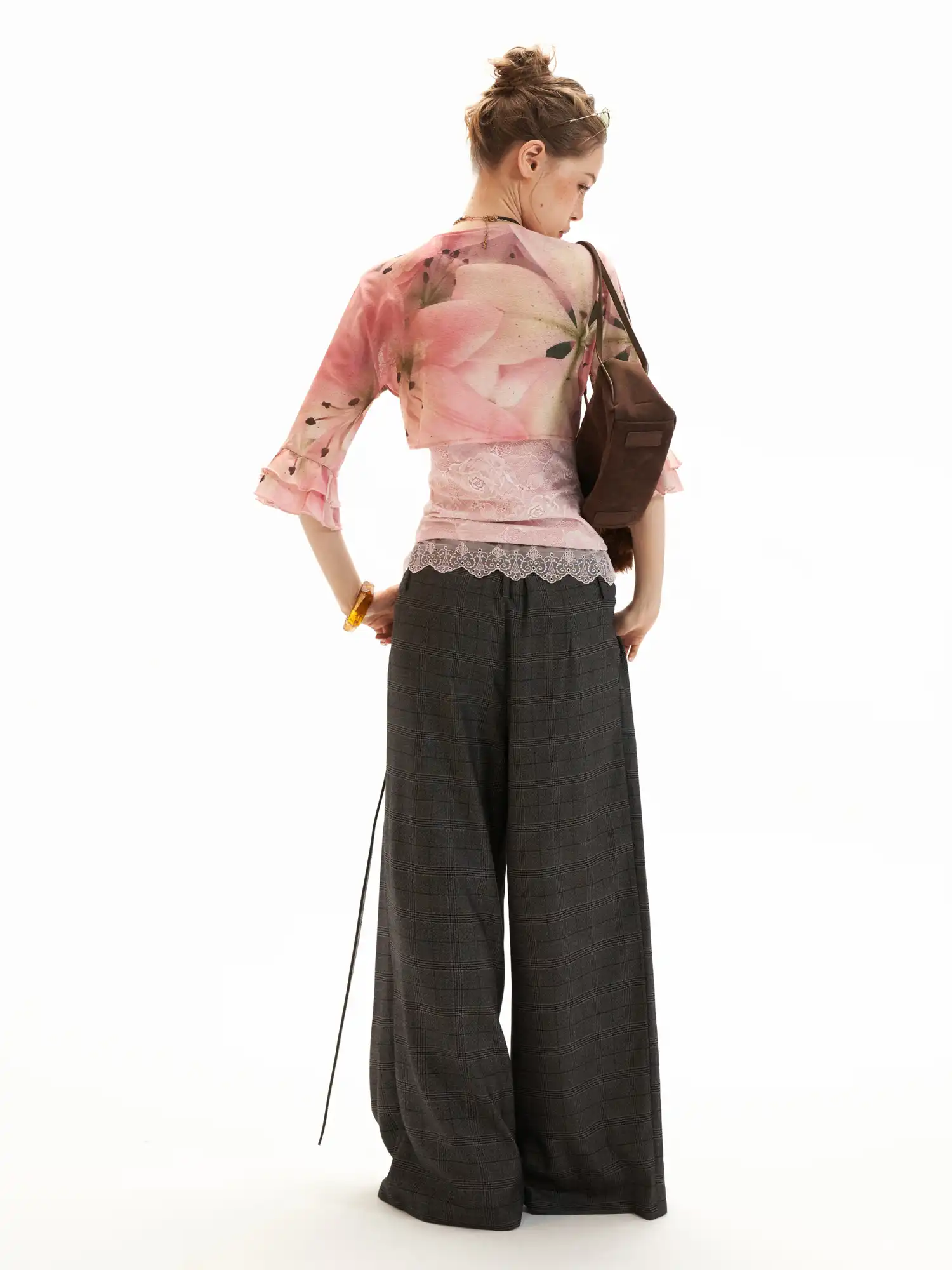 Watercolor Lily Wrap Crop Top - Image 9