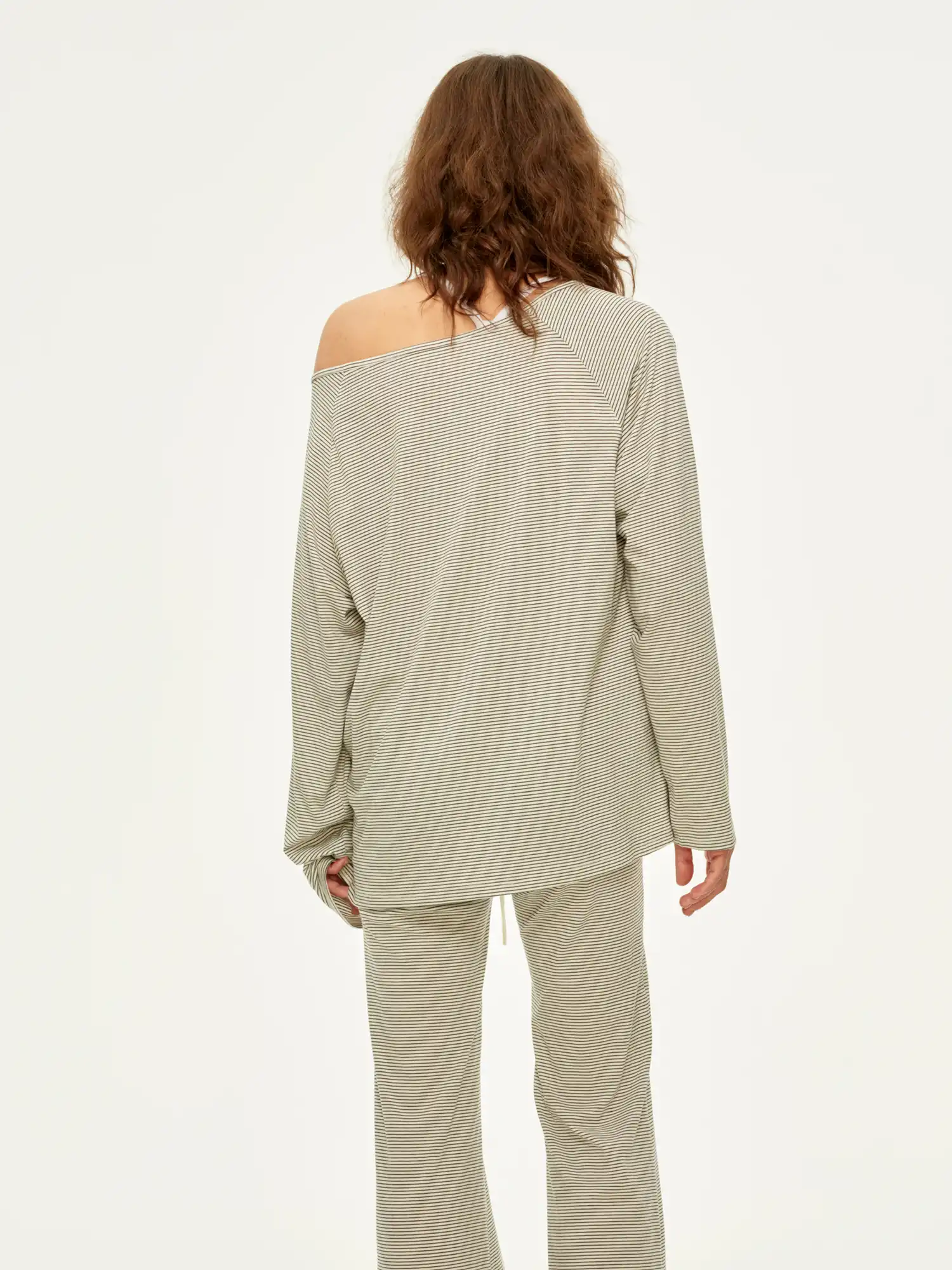 Women's Off Shoulder Stripe Top - Image 6