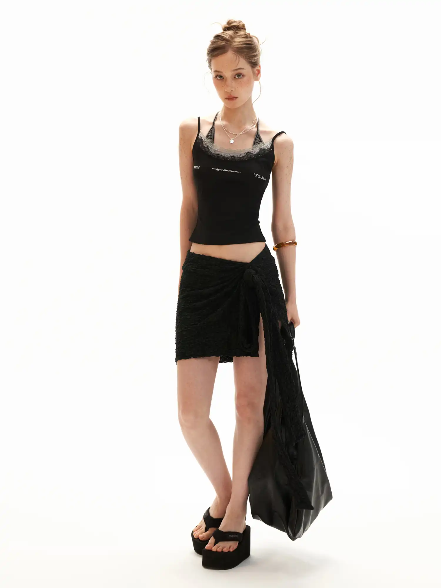 Wrap-Tie Crochet Sarong Skirt with Asymmetric Hemline - Image 7