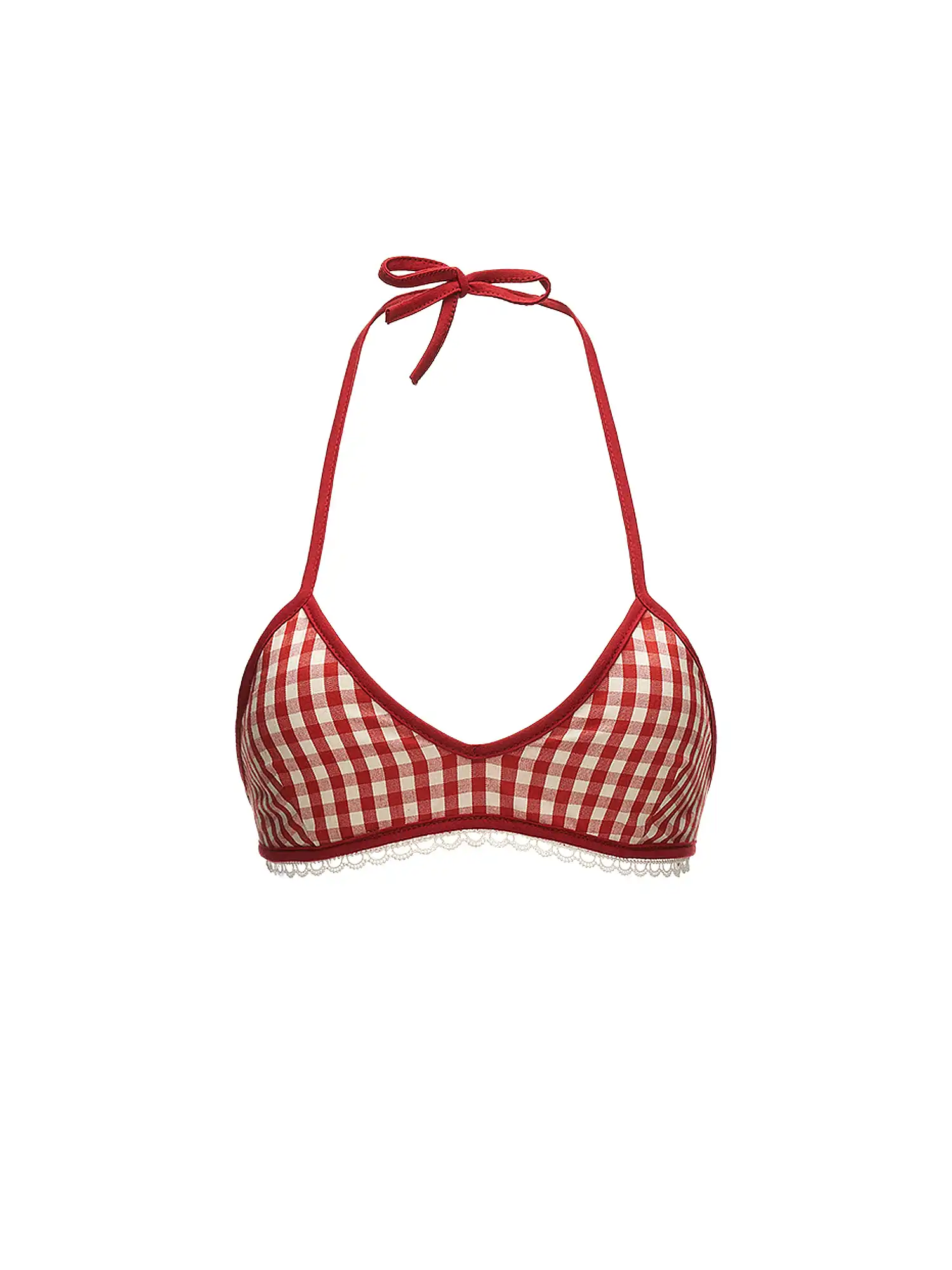 Y2K Gingham Halter Bra - Image 3