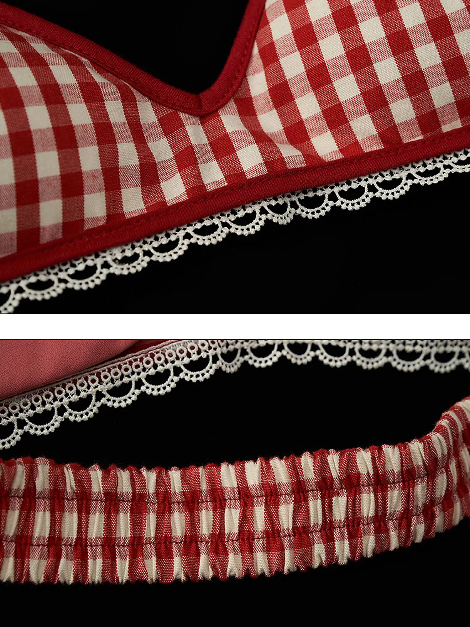 Y2K Gingham Halter Bra - Image 4