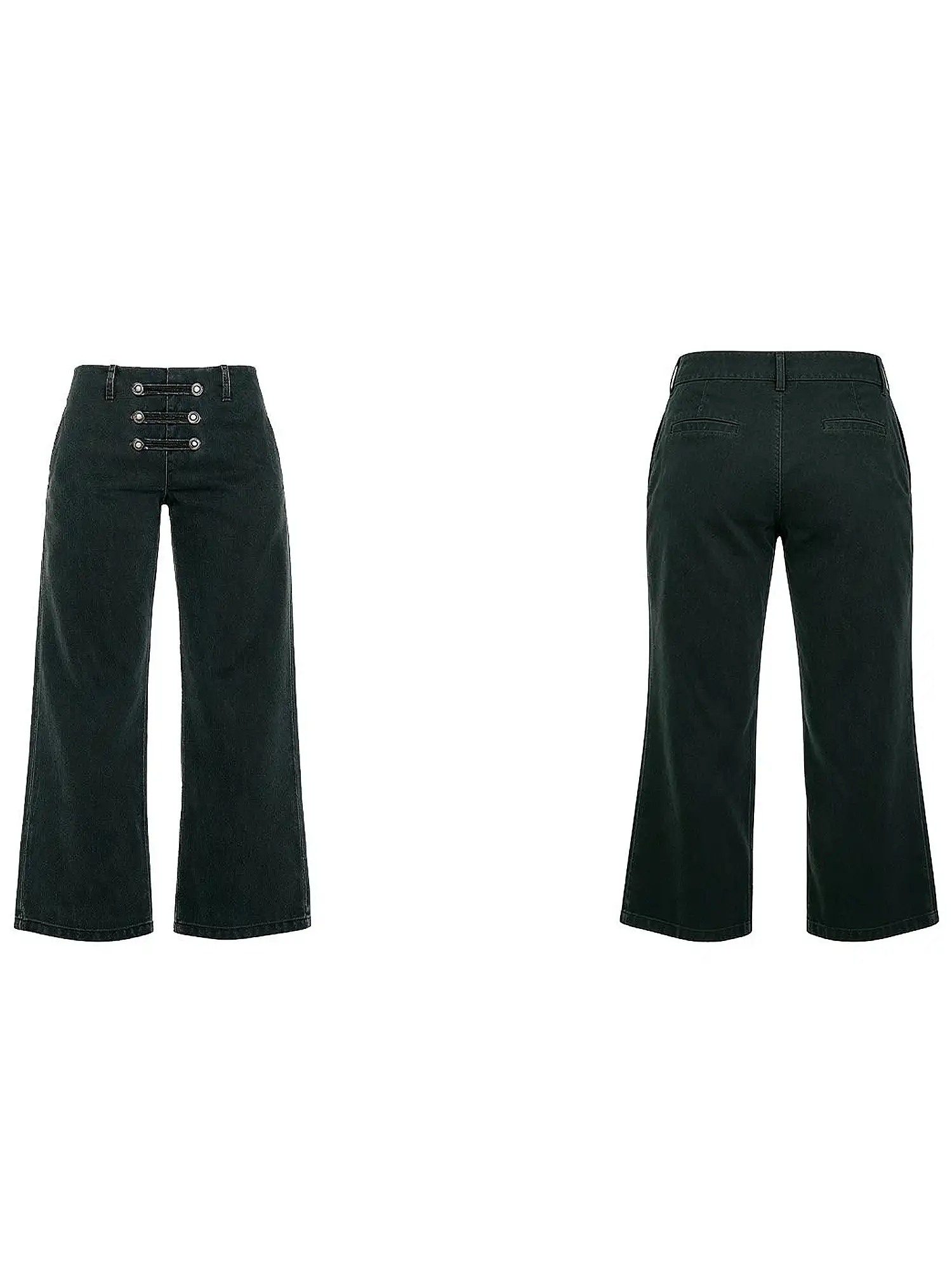 Y2K Grunge Pirate Buckle Capri Jeans - Image 4