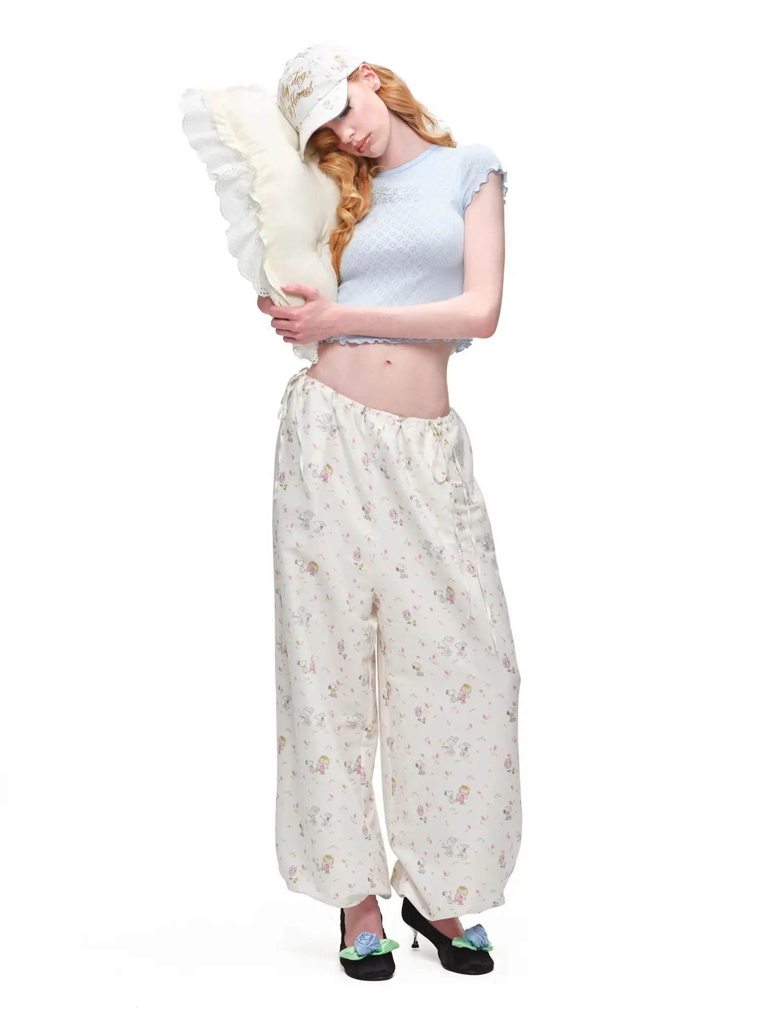 Y2K Heart Pointelle Baby Tee - Image 13